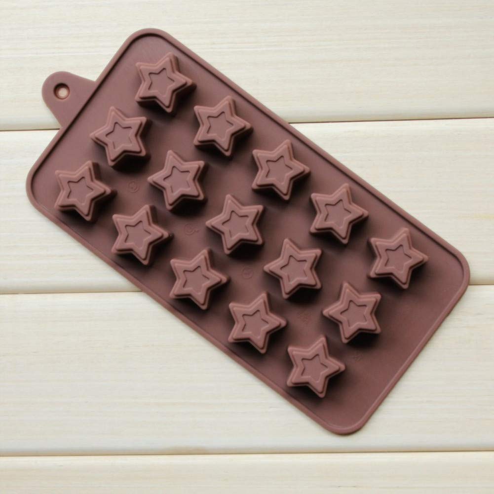 1189 Food Grade Non-Stick Reusable Silicone Star Shape 15 Cavity Chocolate Molds / Baking Trays - SkyShopy