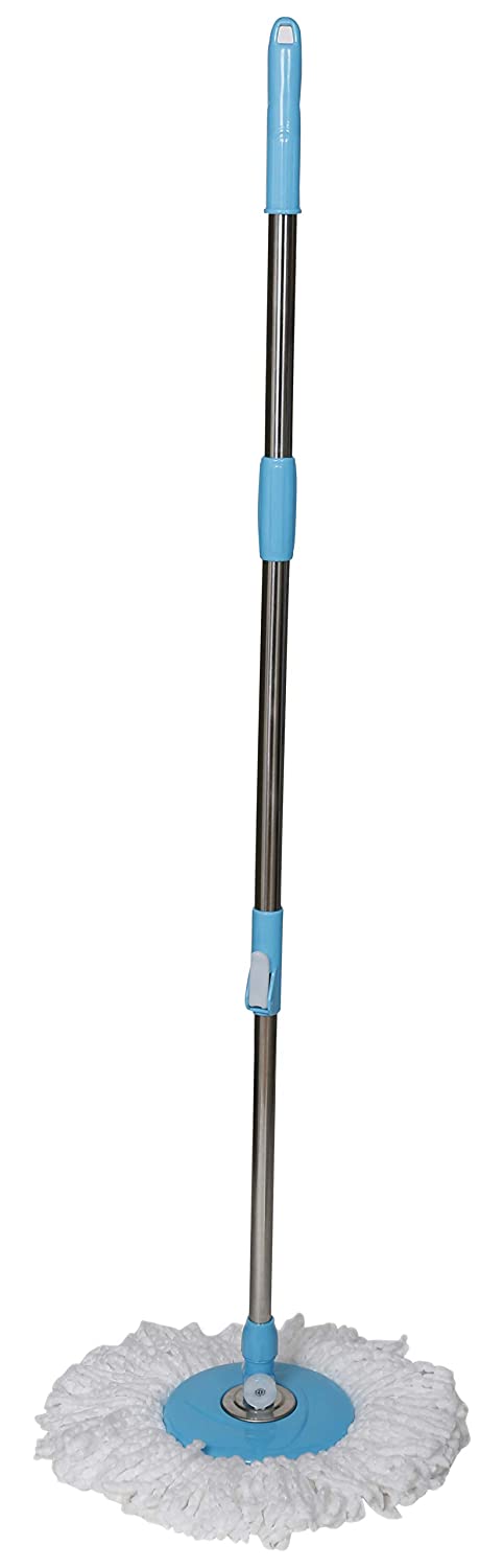 1268  Heavy Duty Microfiber Spin Mop with Plastic Bucket - SkyShopy