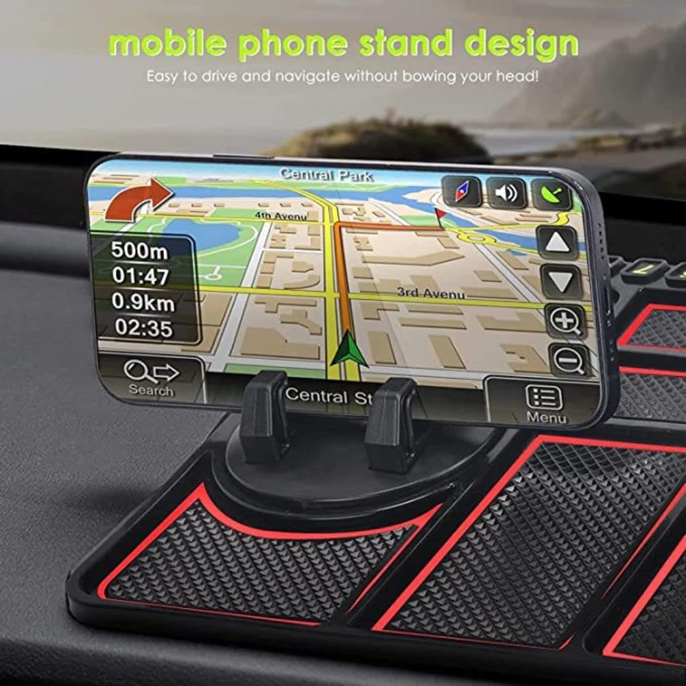 SkyShopy Car Accessories Anti-Slip Car Dashboard Mat & Mobile Phone Holder Mount - Universal Non Slip Sticky Rubber Pad for Smartphone, GPS Navigation, God Idols, Toys, Coins