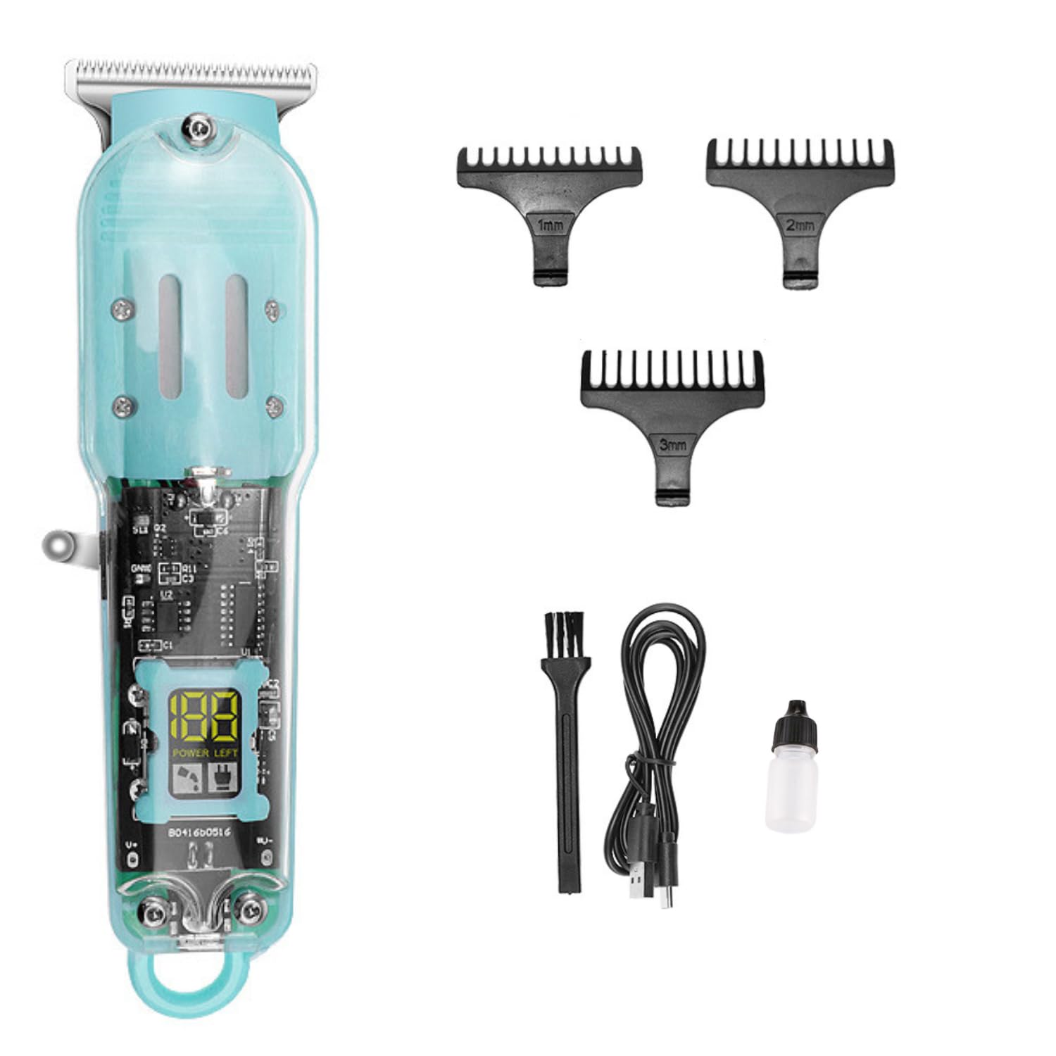 SkyShopy Pro Li Outliner Cordless T Blade Hair Clipper Professional 0 Gapped Outlining for Barbers 0mm balding Shape up Digital Display 3 guide comb Powerful Rotary Motor Runtime 180 min