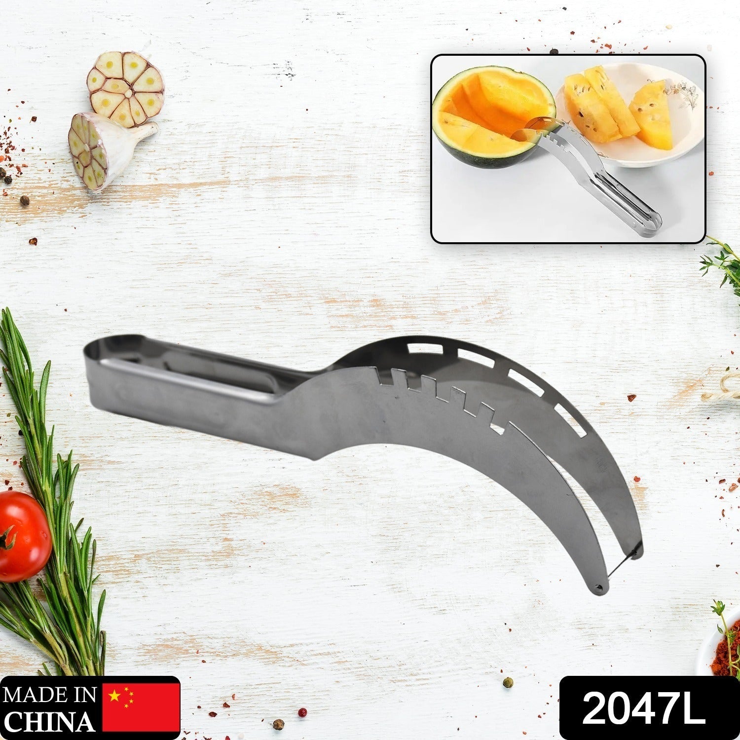 2047l Stainless Steel Watermelon Cantaloupe Slicer Knife, Corer Fruit, Vegetable Tools Kitchen