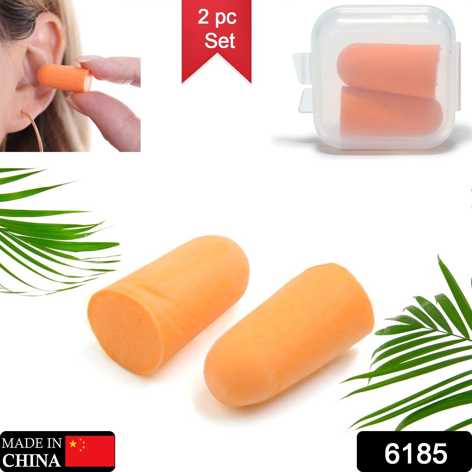 6185 Safety Ultra Soft Foam Ear Plugs Reusable Ear Plugs for Sleeping, Travel, Loud Noises, Work, Learning, Snoring (2 Pc Set)