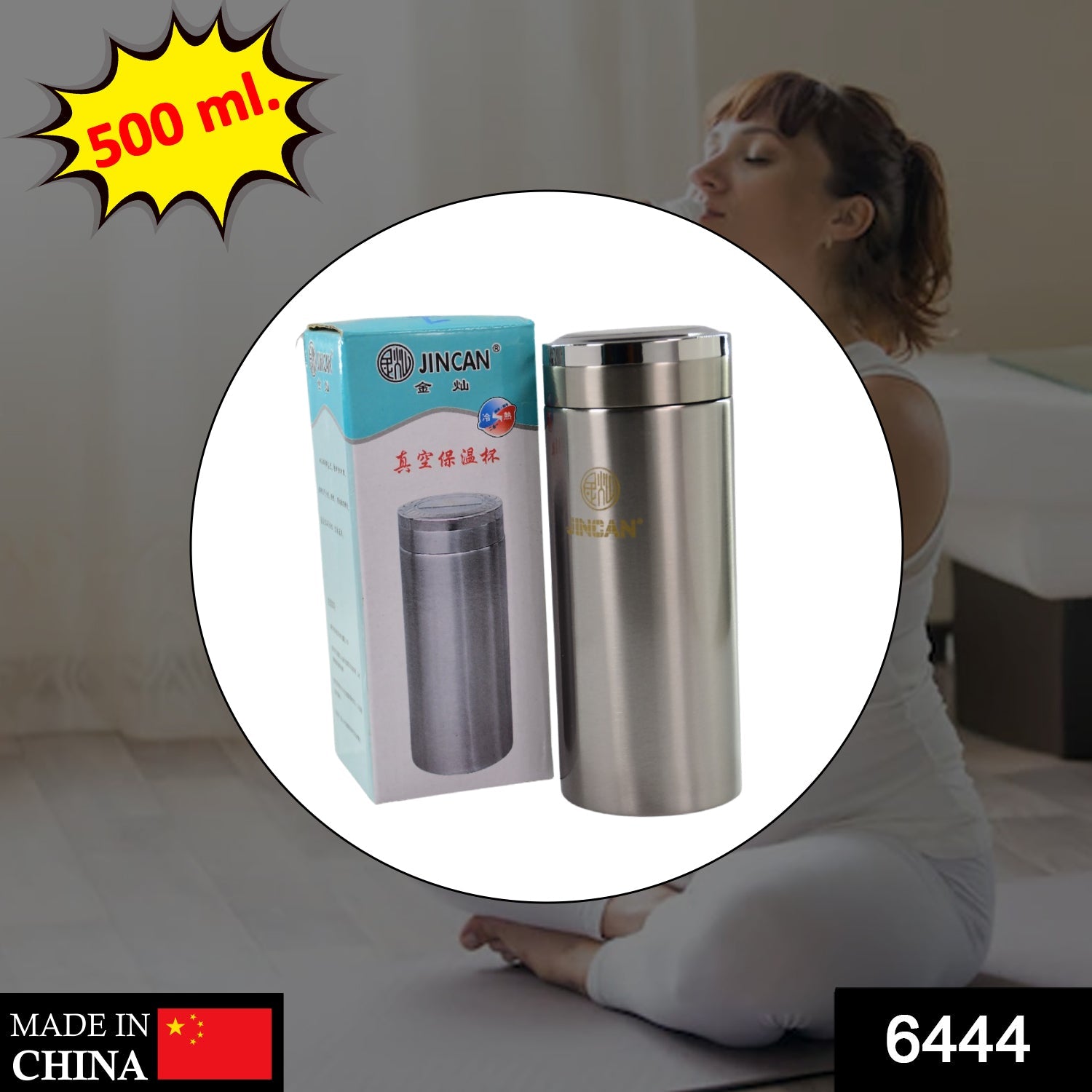 6444 500ML STAINLESS STEEL WATER BOTTLE FOR MEN WOMEN KIDS | THERMOS FLASK | REUSABLE LEAK-PROOF THERMOS STEEL FOR HOME OFFICE GYM FRIDGE TRAVELLING DeoDap