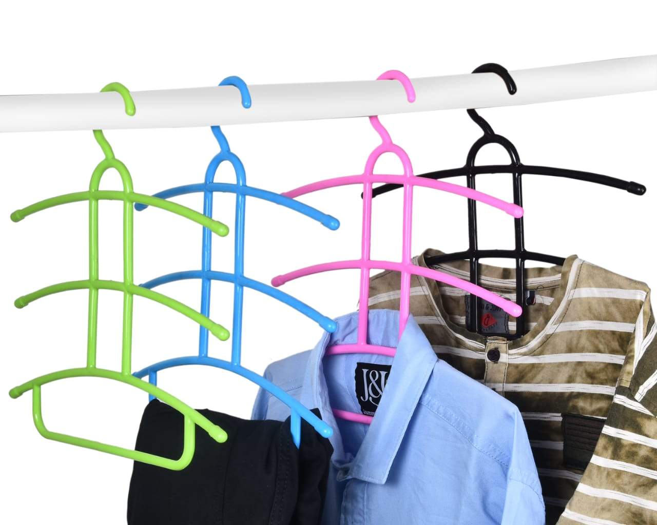 1273 Multi-Layer Fish Bone Shape Clothing Storage Hanger/Drying Rack - SkyShopy
