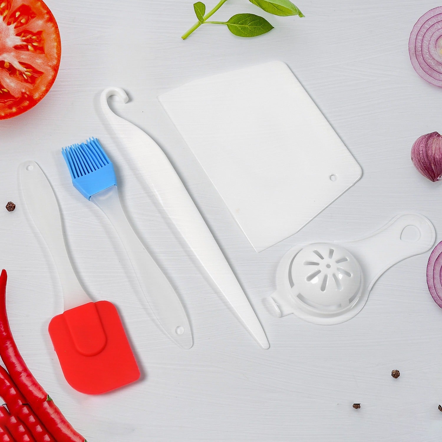 5358A Cake Making and Decorating Tools Combo Suitable For Kitchen, Home and Bakery ( 5pc Set ) DeoDap