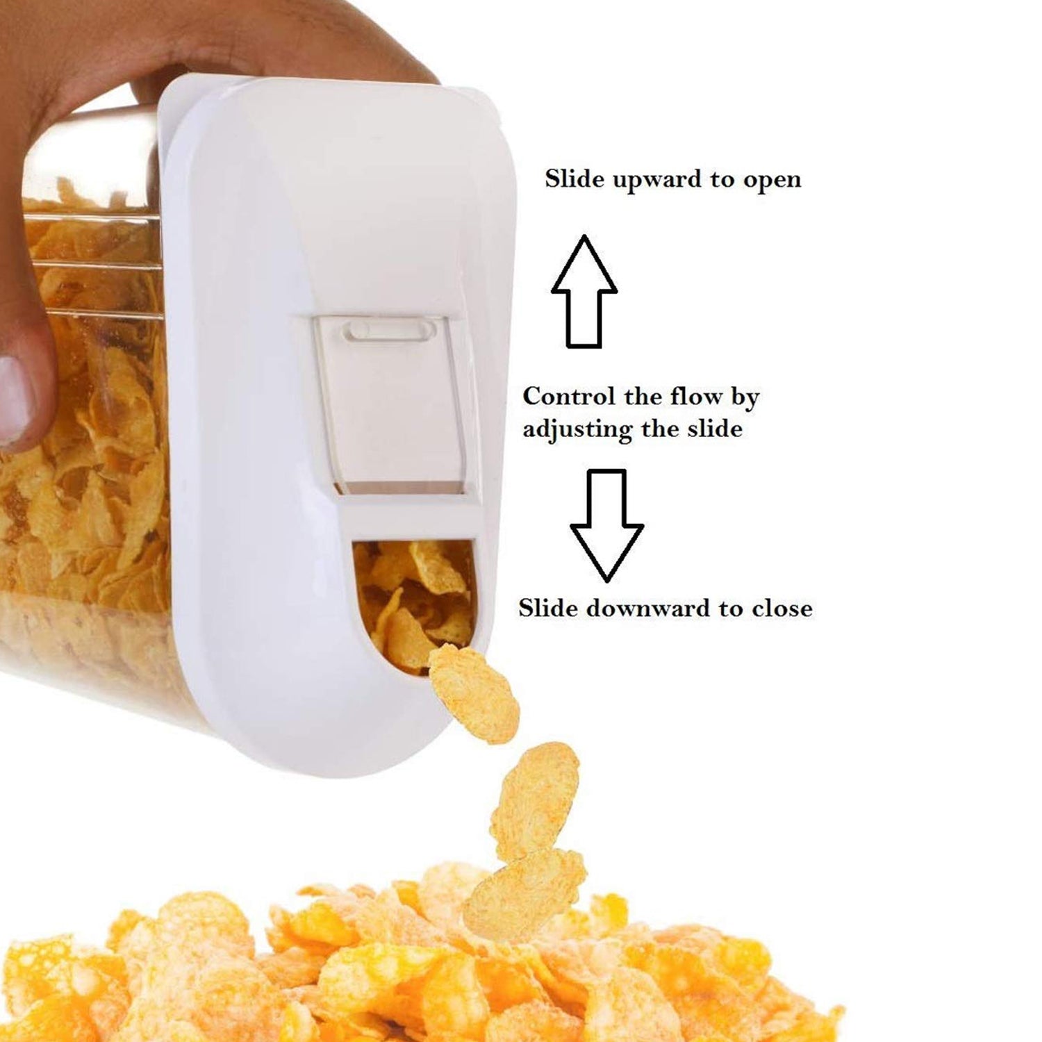 2166 Easy Flow Kitchen Container Jar Cereal Rice Pasta Grains Plastic Dispenser Storage Box DeoDap