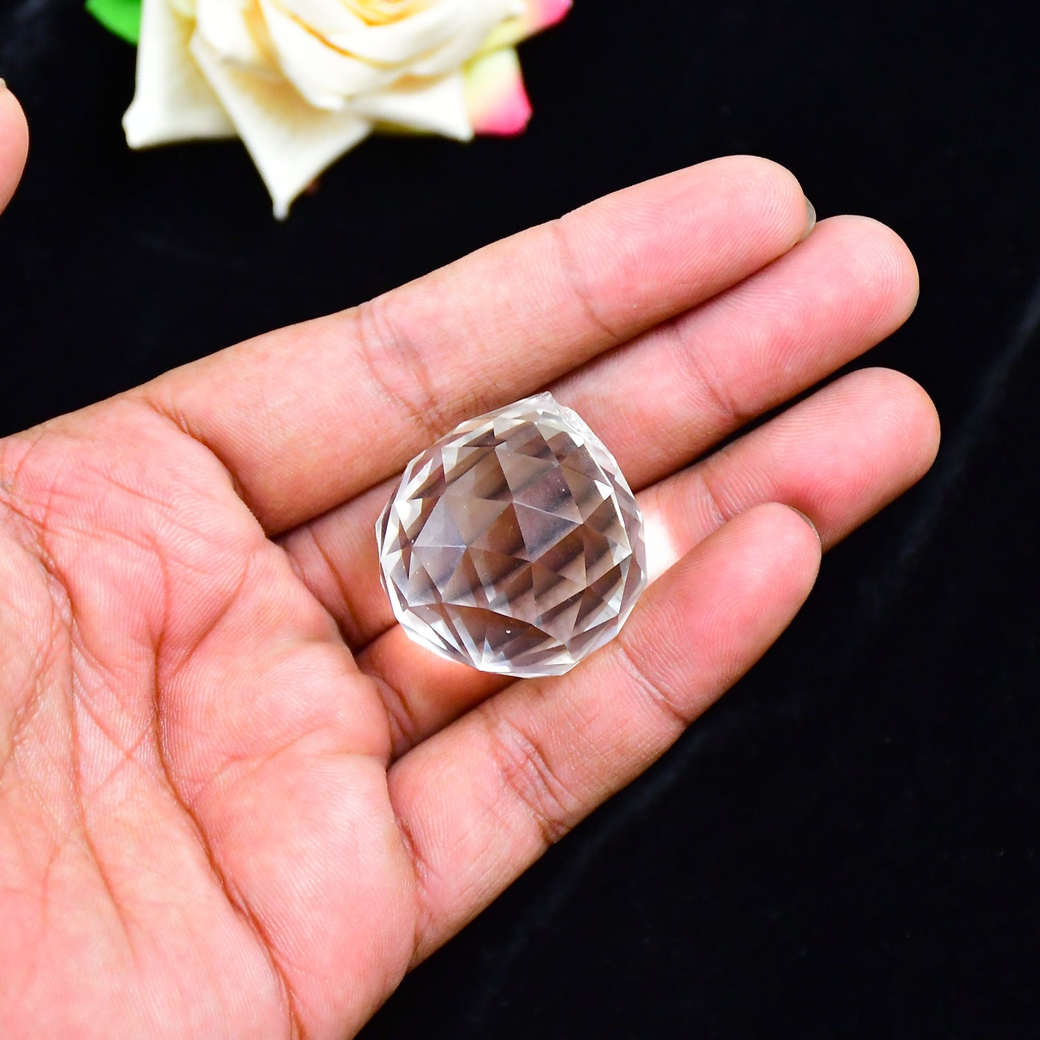 4004 White Crystal Ball Hanging Crystal Ball for Home and Office or Car Decor. (moq - 12pc) DeoDap