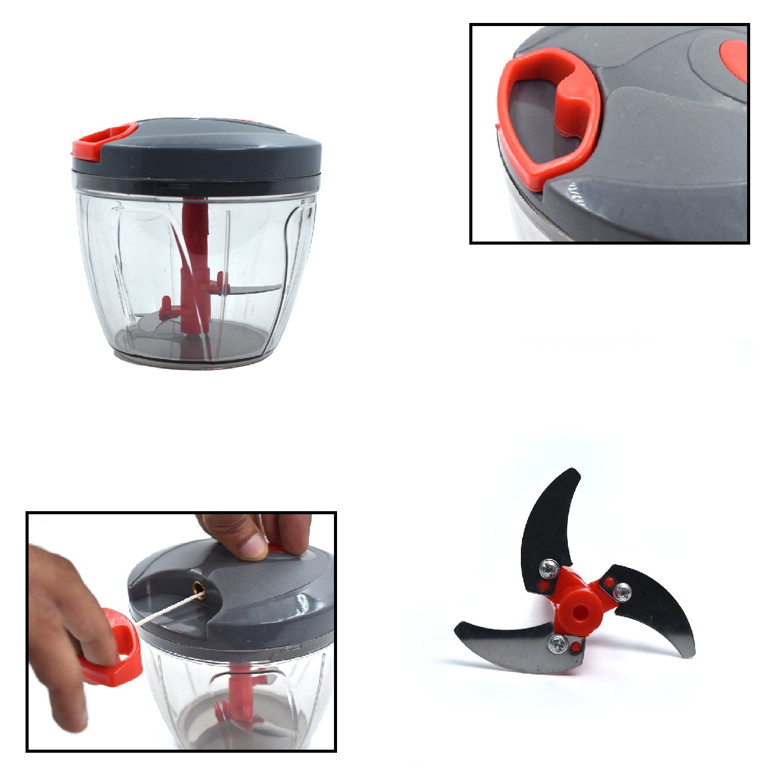 0101 Manual Stainless Steel Compact Hand Held Vegetable Chopper/Slicer (650 ml) DeoDap