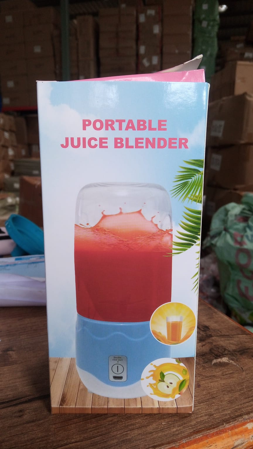 2260A Portable Electric USB Juice Maker 6 blade Blender Grinder Mixer Personal Size, USB Rechargeable Mini Juicer for Smoothies and Shakes with Juicer Cup - 400ml