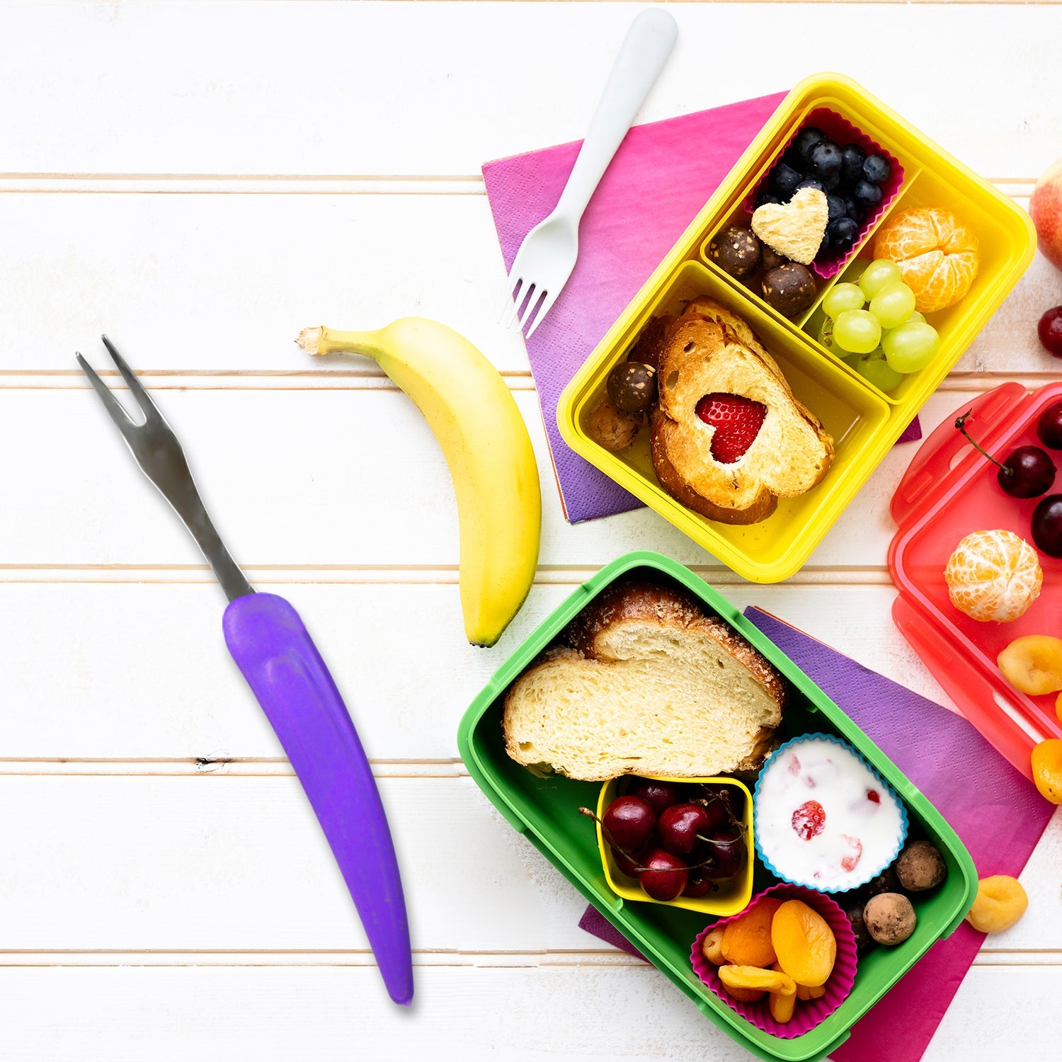 2401 Vegetable Fruit Fork Spoon Set Food Grade Salad Dessert Cake Pastry Fruit Fork Choice for Home Decor DeoDap