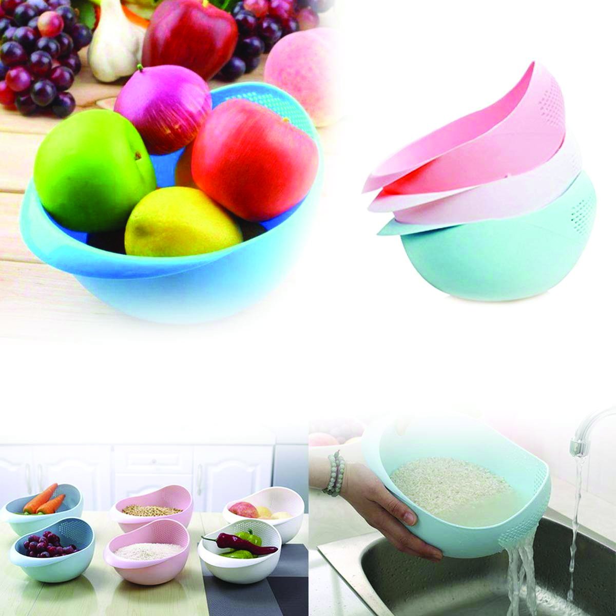 0108 Kitchen Plastic big Rice Bowl Strainer Perfect Size for Storing and Straining - SkyShopy