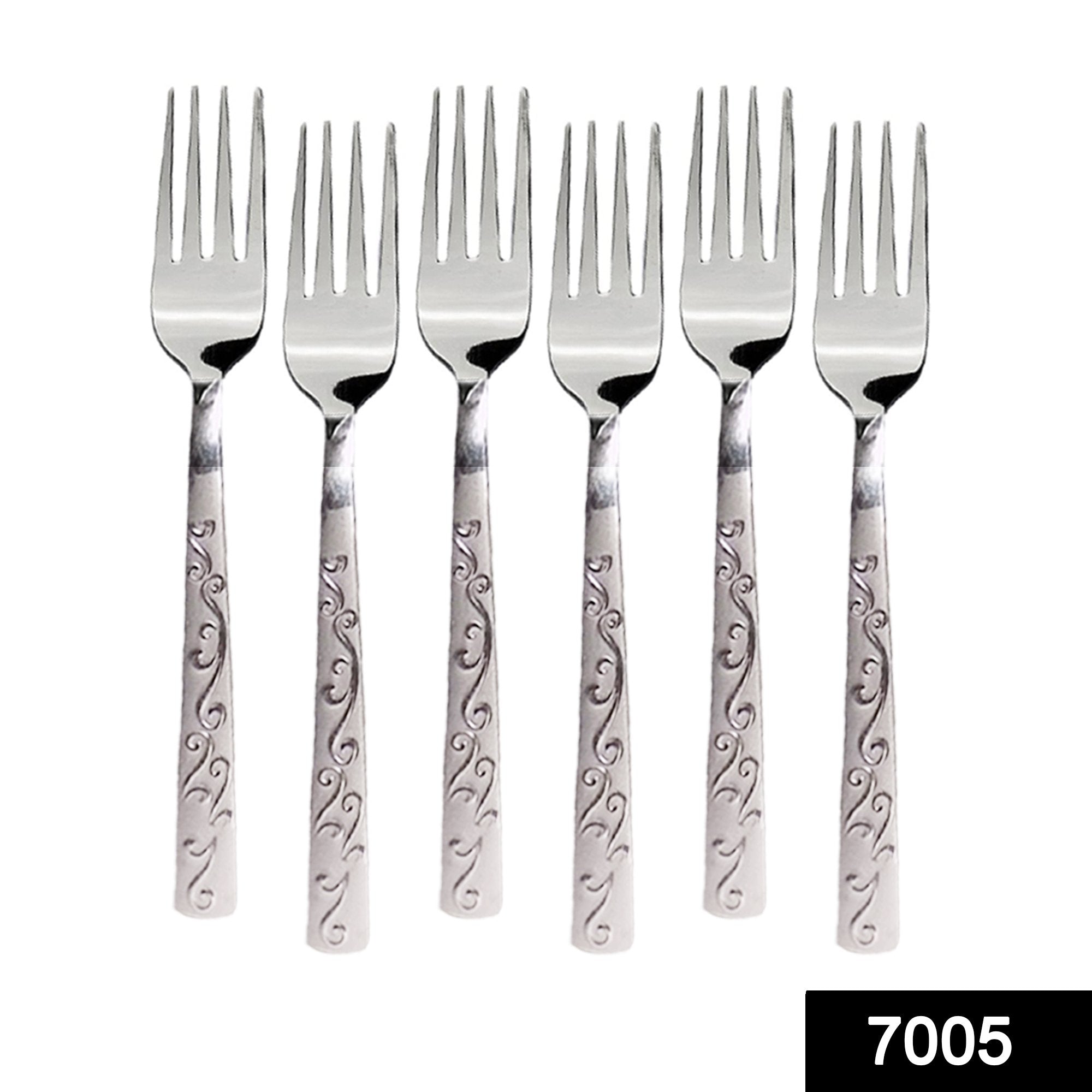 7005 Self Design Stainless Steel Fork Set - 6 Pcs - SkyShopy