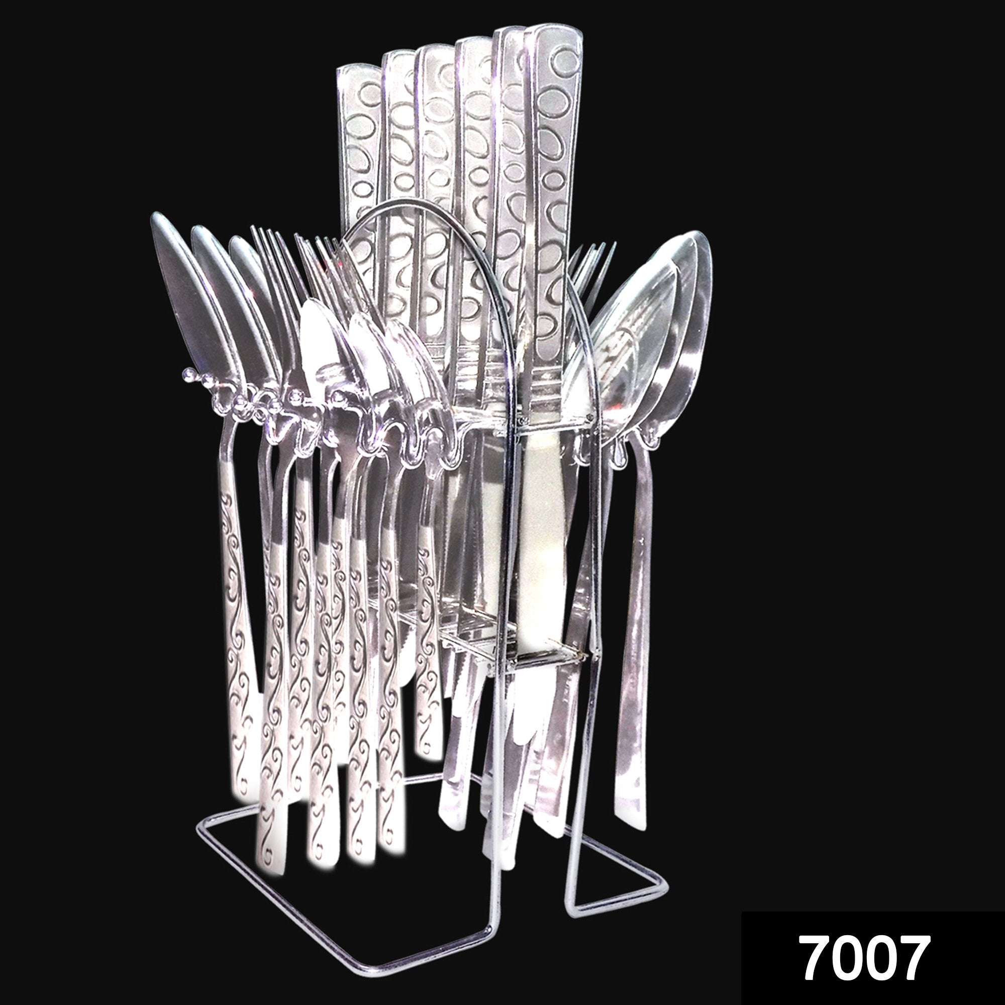 7007 Stainless Steel Stylish Cutlery Set with Spoons, Forks, Butter Knives for Stylish Dining (Set of 24 Pcs) - SkyShopy