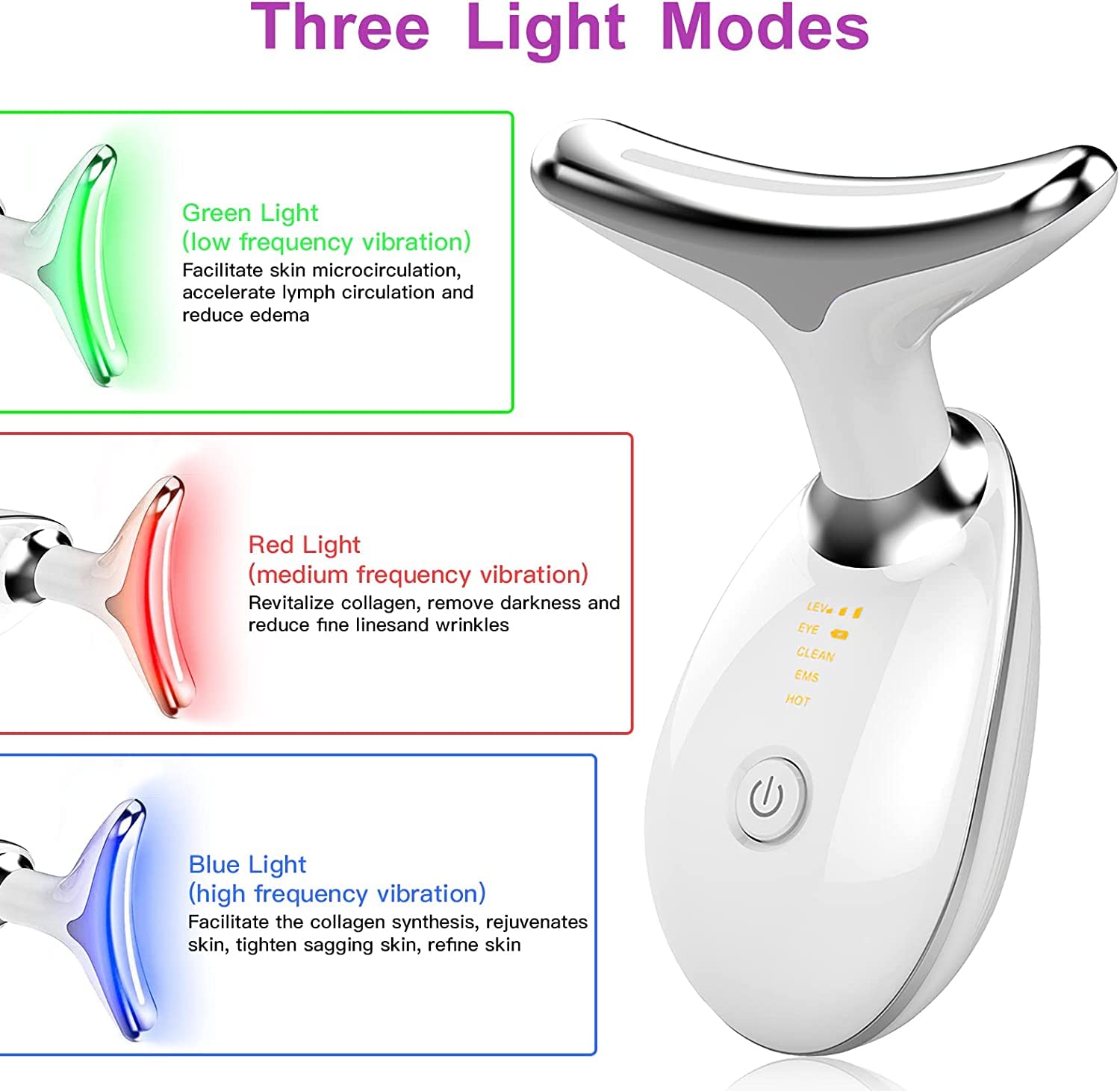 SkyShopy Neck Face Firming Wrinkle Removal Tool Double Chin Reducer Vibration Massager Skin Rejuvenation Beauty Device for Face and Neck - Face & Neck Lifting Device Chin Lifting Device, Skin Groomer