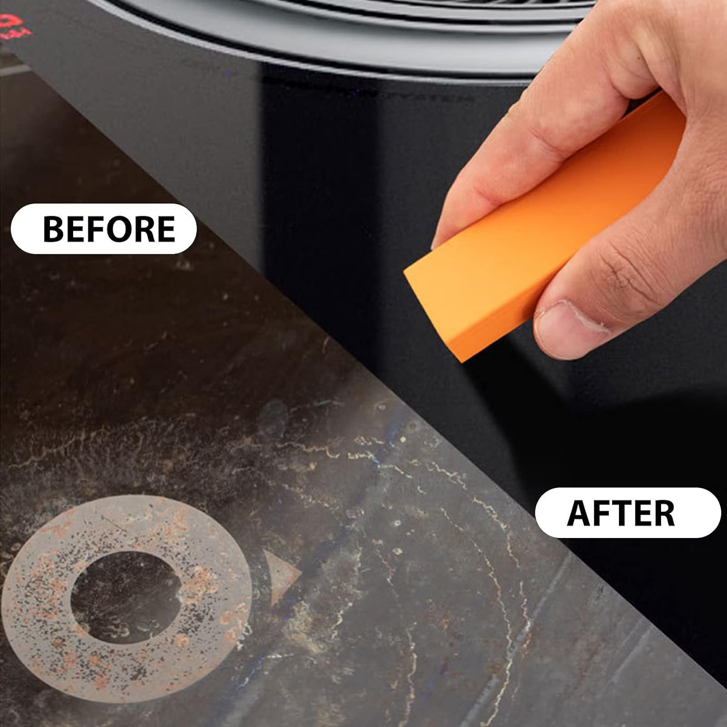 SkyShopy Rust Cleaning Easy Limescale Eraser Artifact, Stainless Steel Stains Eraser Decontamination Cleaner Eraser Rust Remover for Kitchen Home