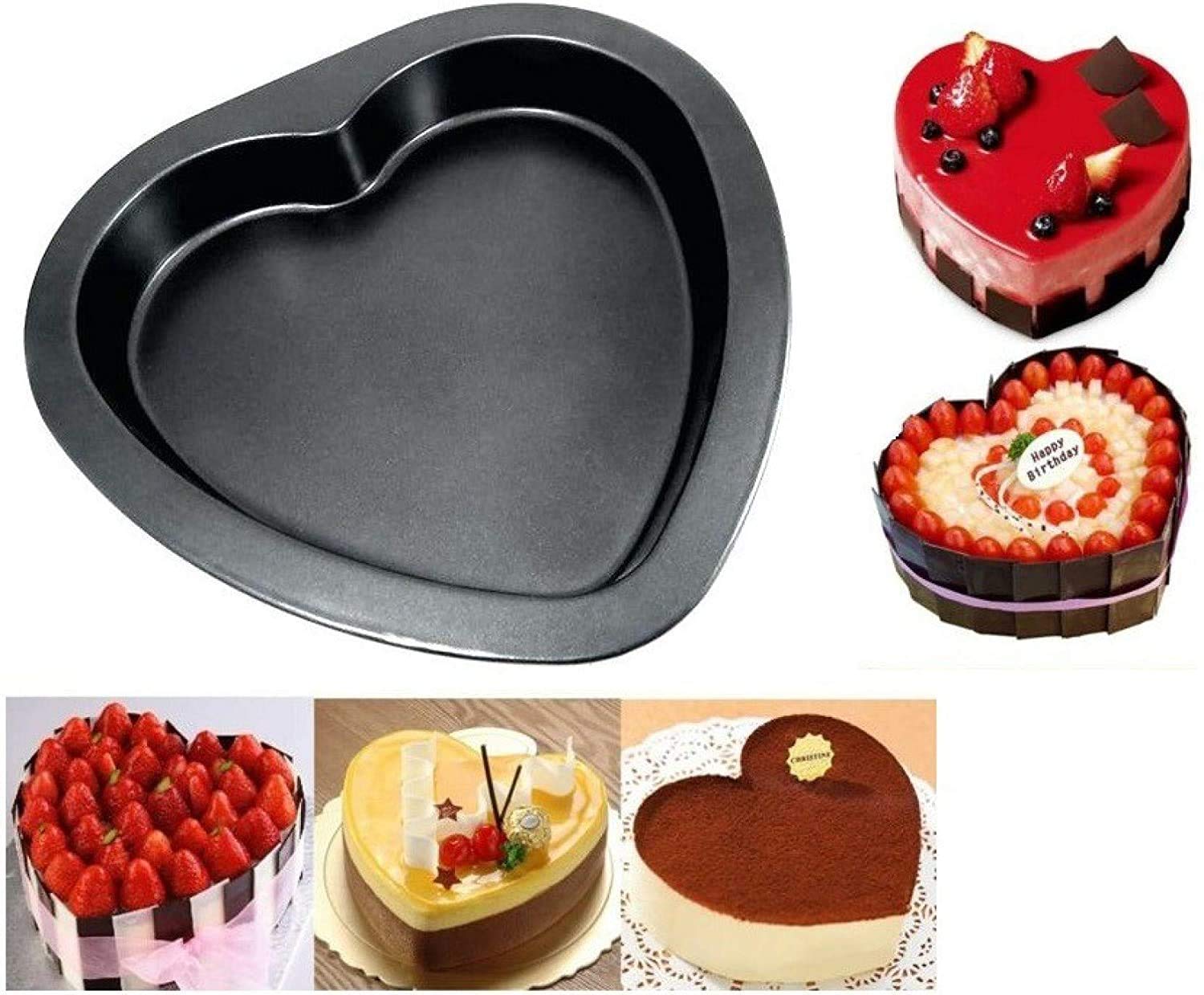 2209 Heart Shape Cake Mould Non Stick  Steel 1 kg Cake Baking Tray ( 23cm) - SkyShopy