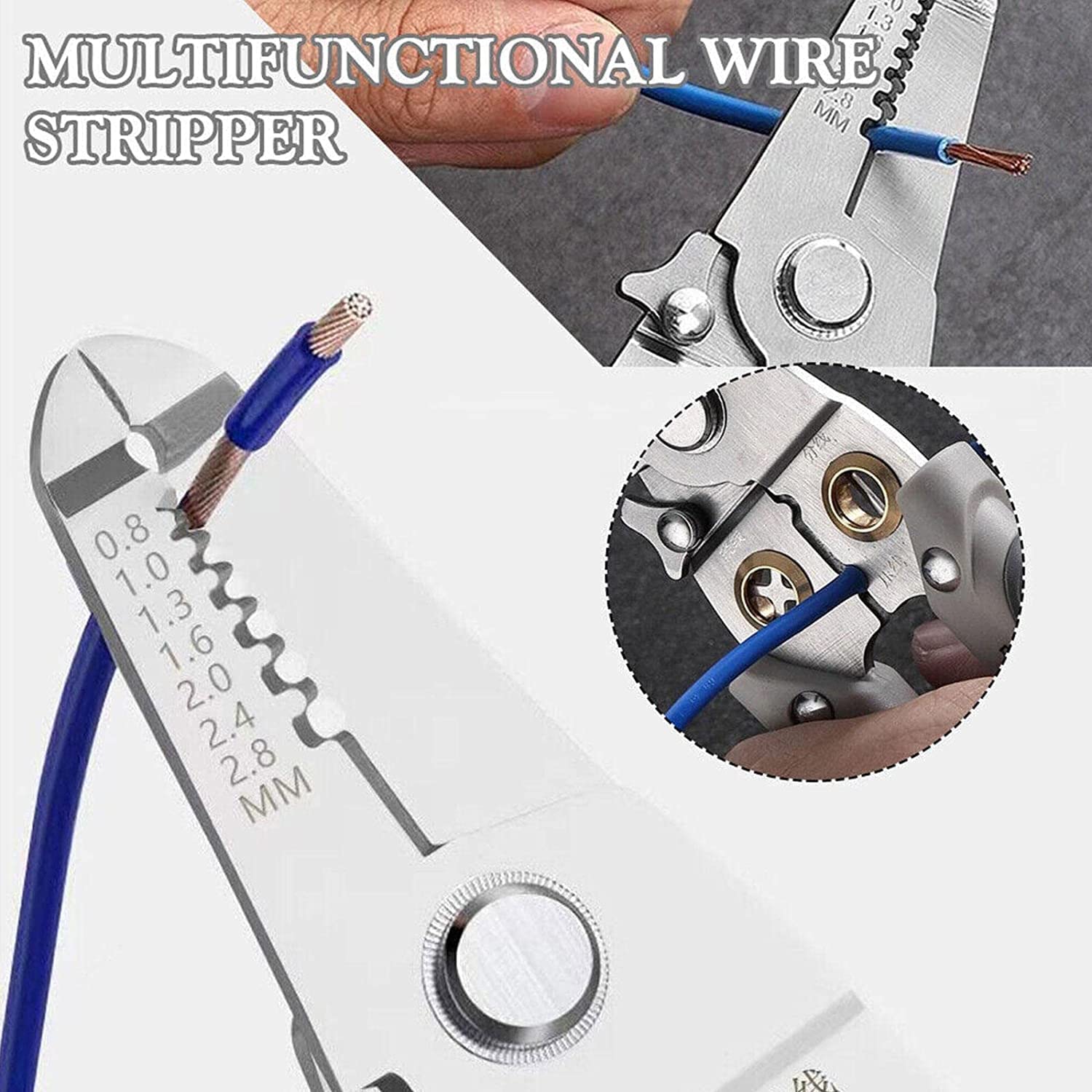SkyShopy 6 In 1 Multifunction Electrician Wire Plier Tool || Electrical Wire Strippers Wire Splitting Pliers|| Stainless Steel Electrical Stripping Tool || Cable Stripping Cutting and Crimping