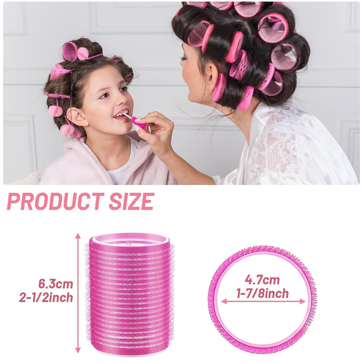SkyShopy multicolored Hair Curler Rollers for Women, 6pcs Self Grip Magic Hair Roller Clips Hairdressing Kit for Long Medium Short Hair with 12 Bang Clips & 1 Comb