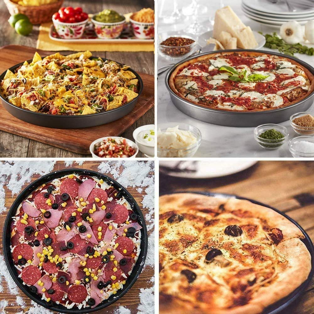 2208 Steel Non-Stick Round Plate Cake Pizza Tray Baking Mould - SkyShopy