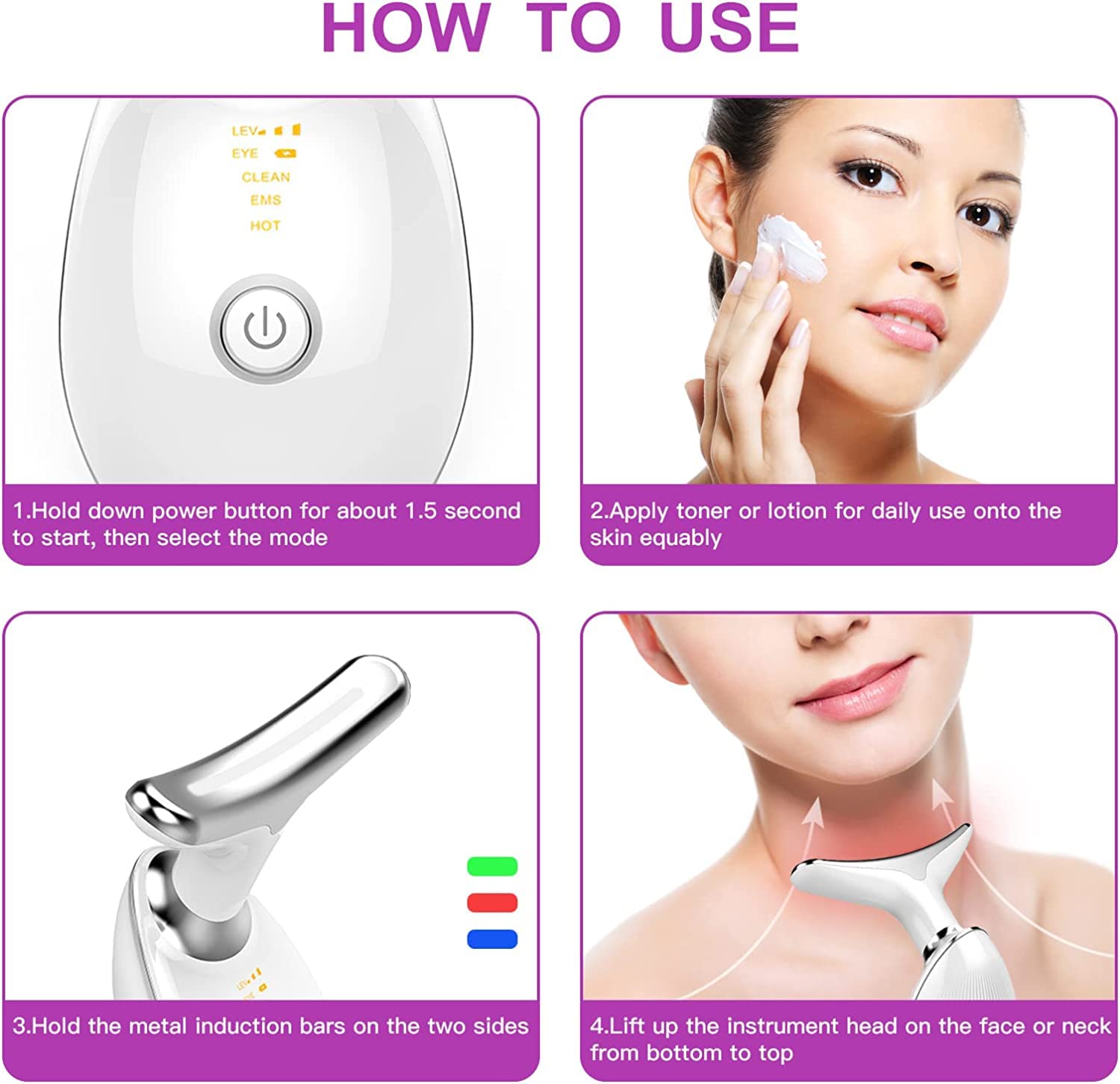 SkyShopy Neck Face Firming Wrinkle Removal Tool Double Chin Reducer Vibration Massager Skin Rejuvenation Beauty Device for Face and Neck - Face & Neck Lifting Device Chin Lifting Device, Skin Groomer
