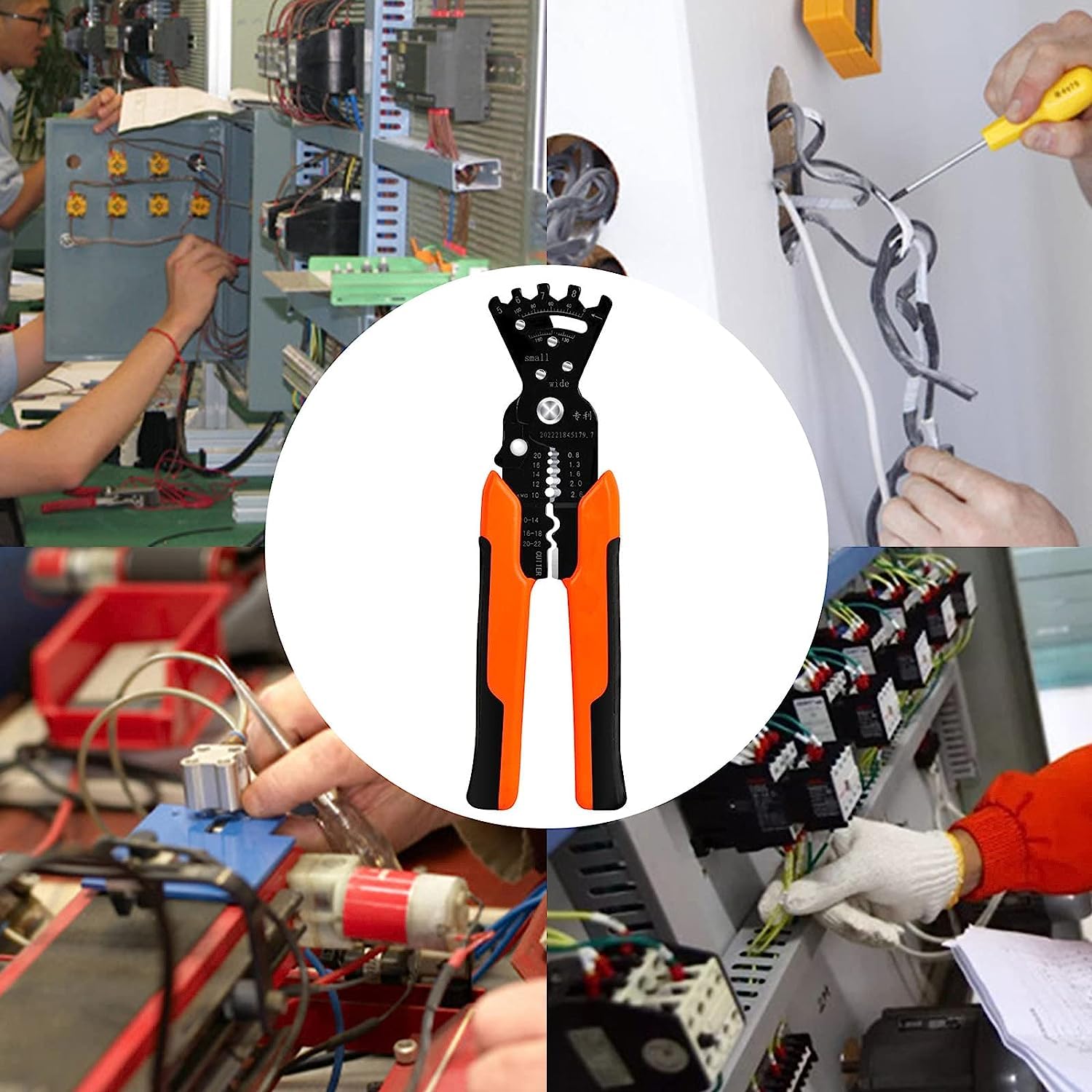 SkyShopy Wire Stripper Multifunctional Cable Stripper Wire Cutter Wire Crimper Professional Automatic Wire Stripping Pliers Tool for Wire Stripping Cutting Crimping Winding Wrench Tool (5 IN 1 Pliers)
