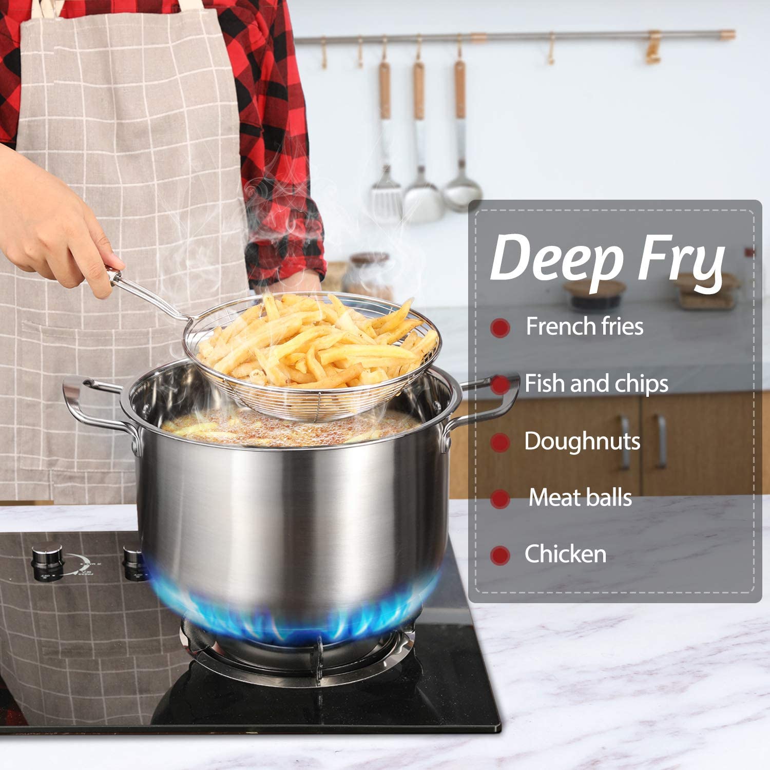 2357 Round Stainless Steel Deep Fry /Mesh Strainer - SkyShopy