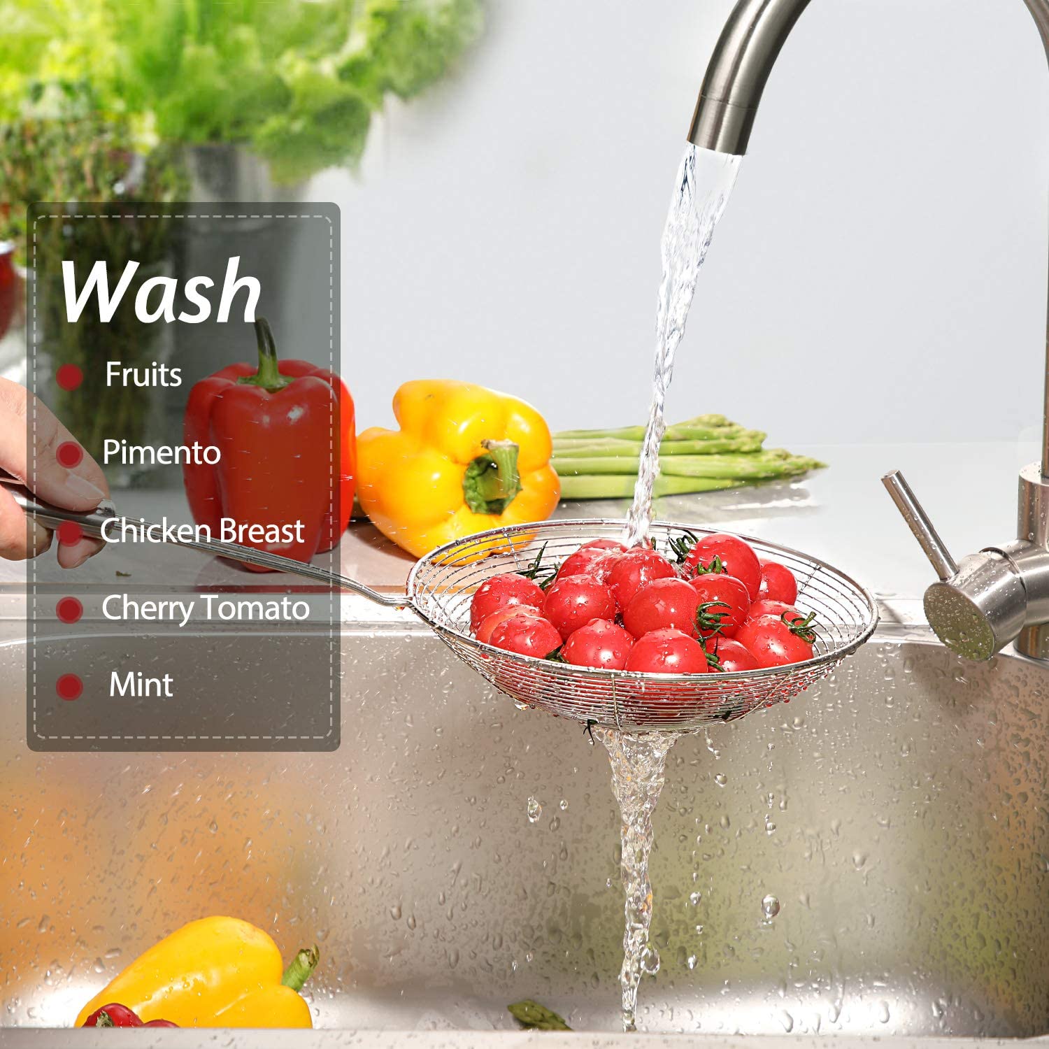 2357 Round Stainless Steel Deep Fry /Mesh Strainer - SkyShopy