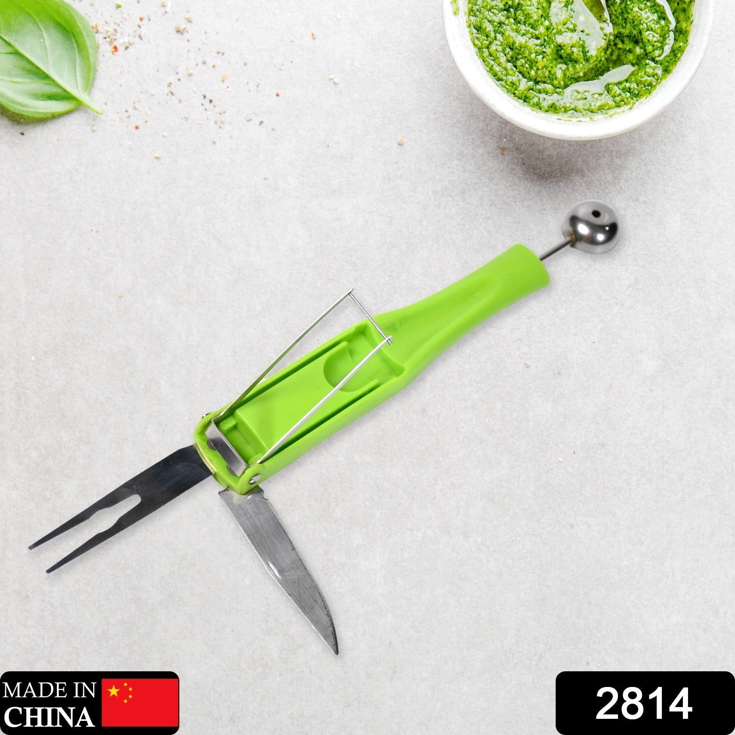 2814 Stainless Steel Fruit Scooper Seed Remover Melon Baller Carving Knife Double Sided Melon Baller for Watermelon Ice Cream. DeoDap