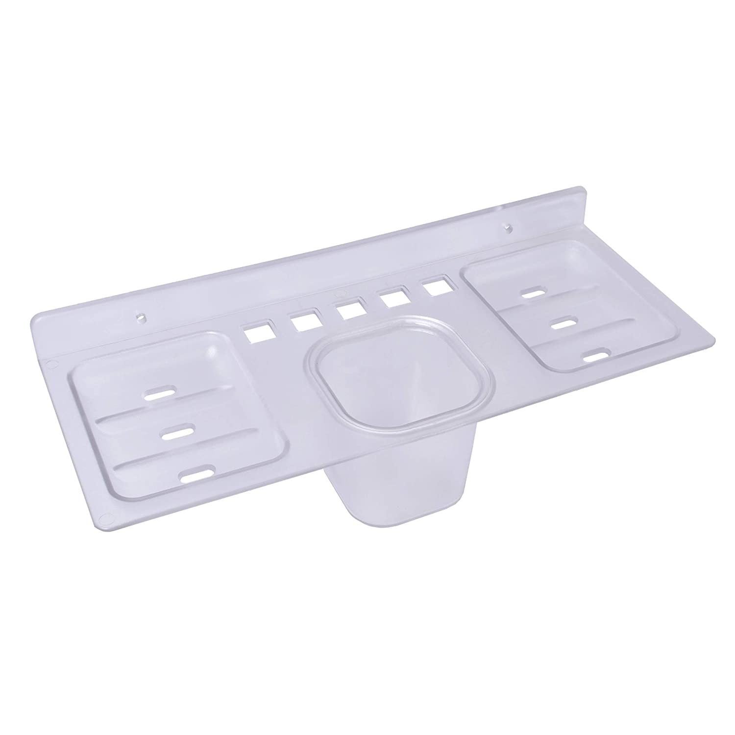 0756_ABS Plastic 4 in 1 Multipurpose Kitchen/Bathroom Shelf/Paste-Brush Stand/Soap Stand/Tumbler Holder/Bathroom Accessories - SkyShopy