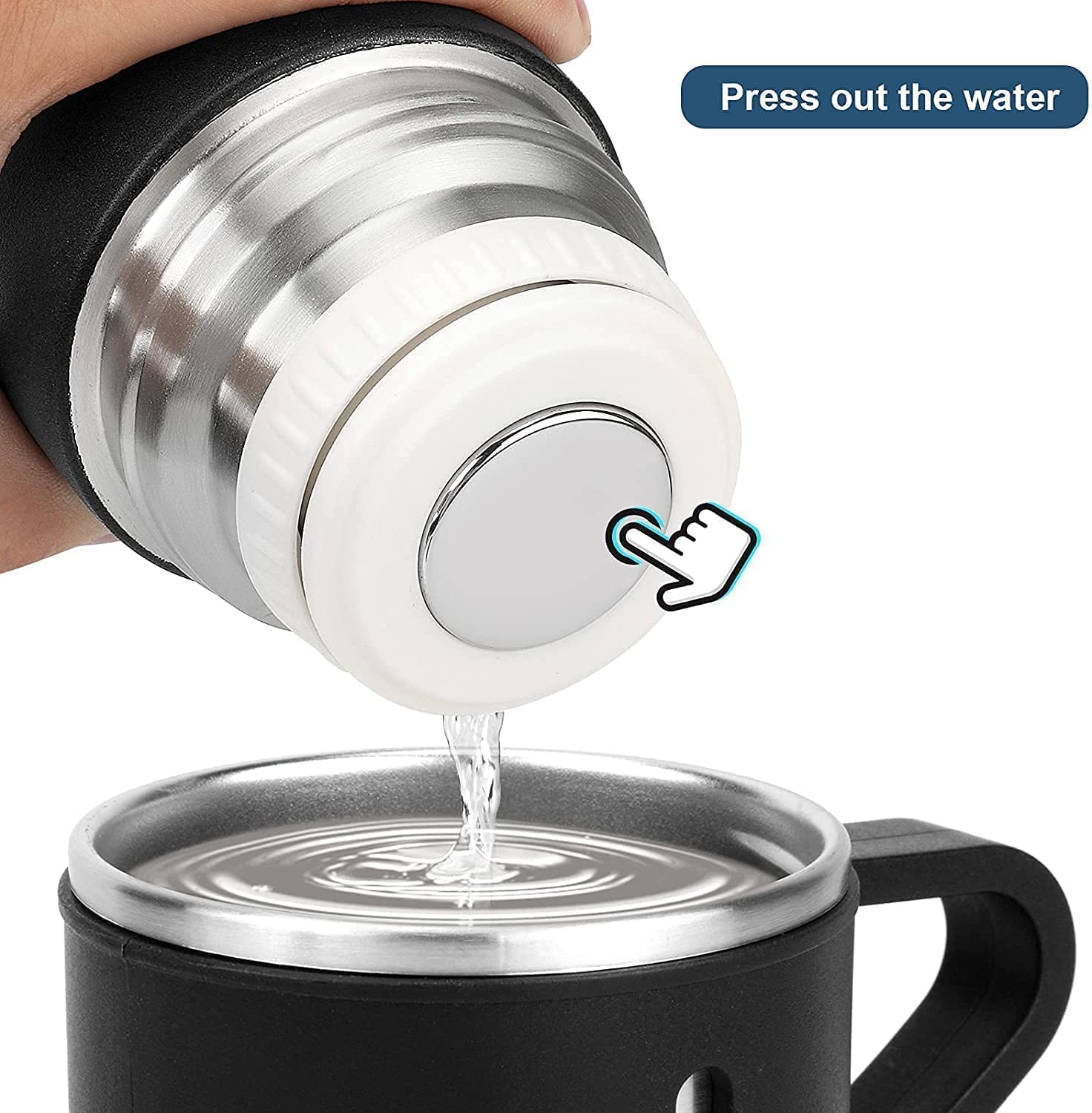 SkyShopy Stainless Steel Vacuum Flask Set with 3 Steel Cups Combo for Hot and Cold Drink Flask Bottle 500ml