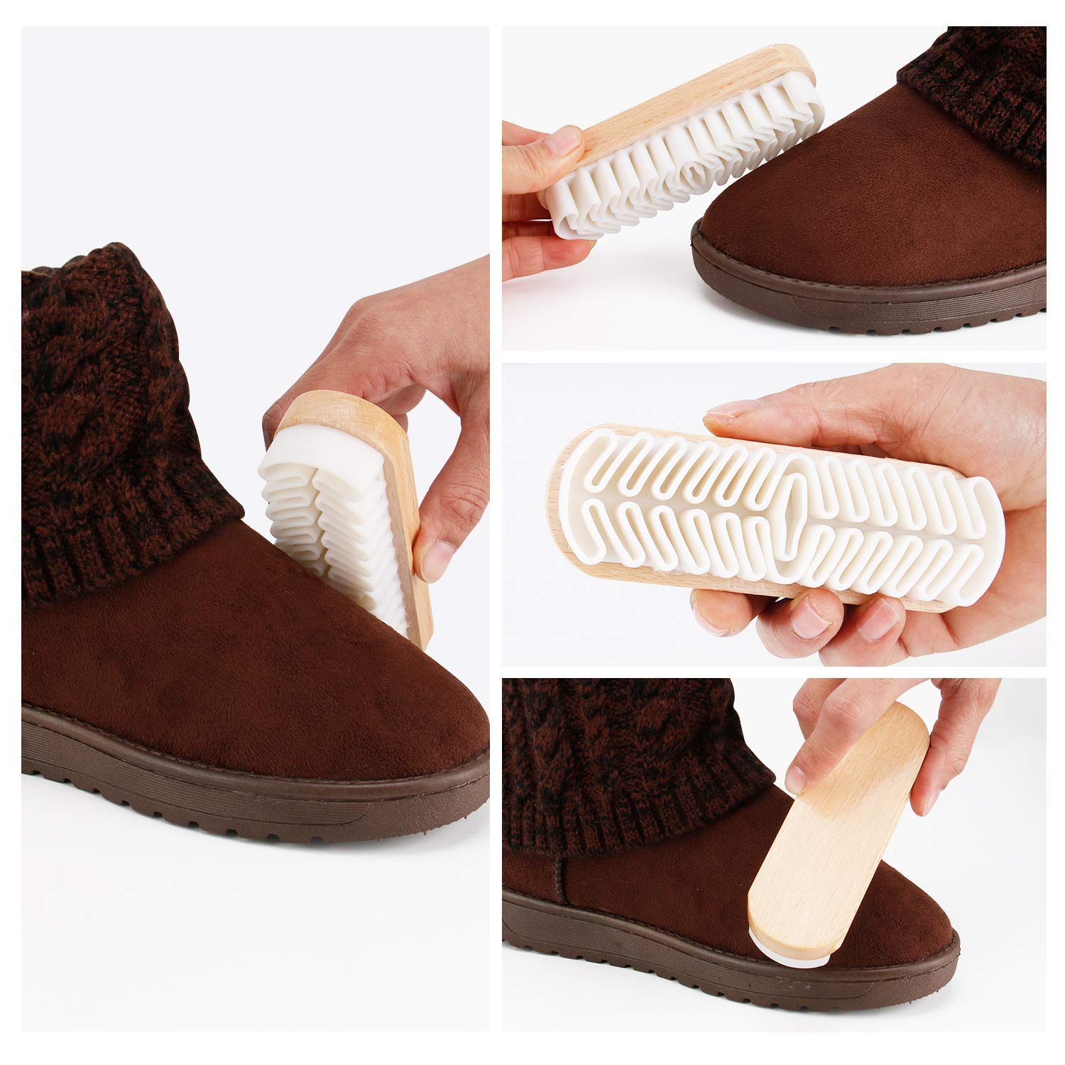 SkyShopyRubber Crepe Soft Shoe Brush - Suitable for Leather Cleaning Suede & Nubuck Boots, Bags and Belts (Handcrafted Suede Brush for Shoes), Multicolour