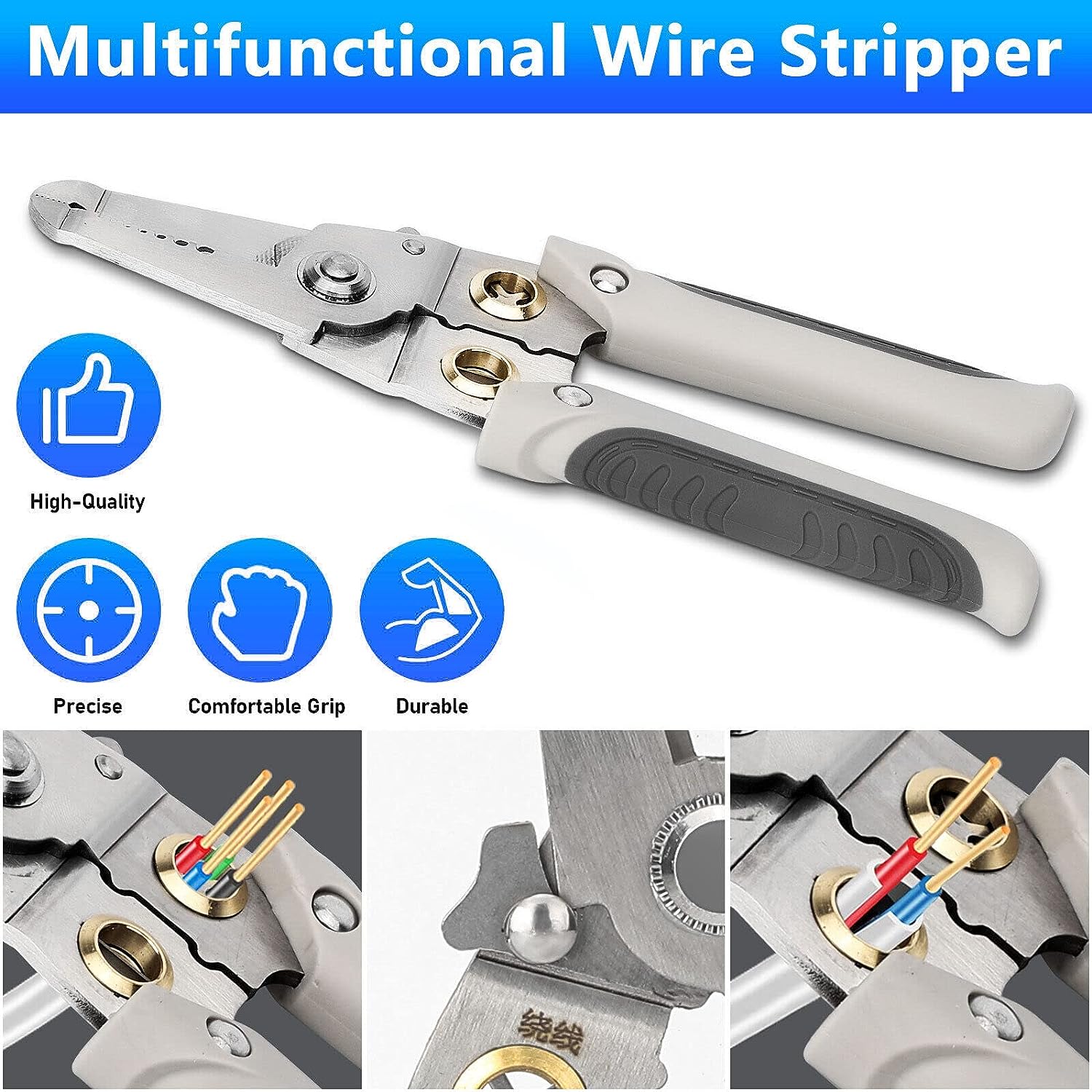 SkyShopy 6 In 1 Multifunction Electrician Wire Plier Tool || Electrical Wire Strippers Wire Splitting Pliers|| Stainless Steel Electrical Stripping Tool || Cable Stripping Cutting and Crimping