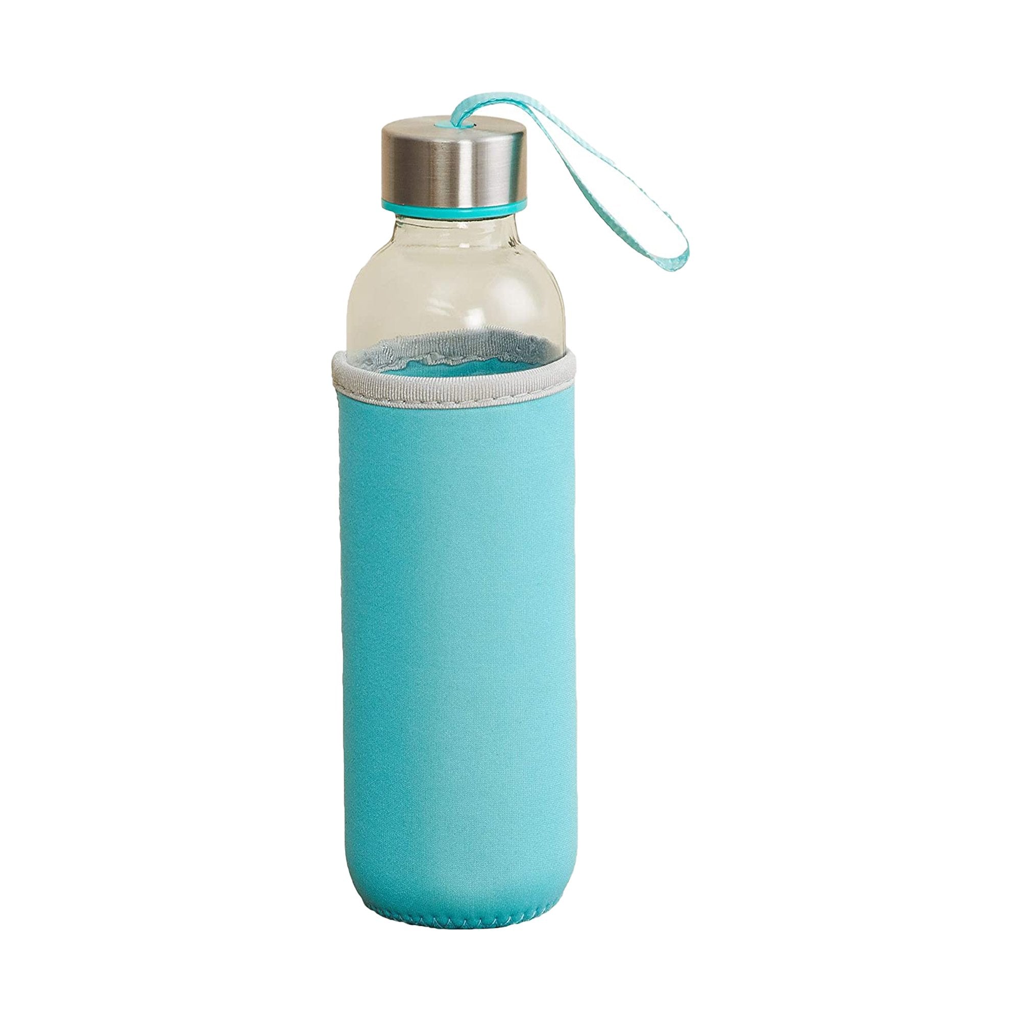 1199 Glass Water Bottle (500 ml) With Cover - SkyShopy