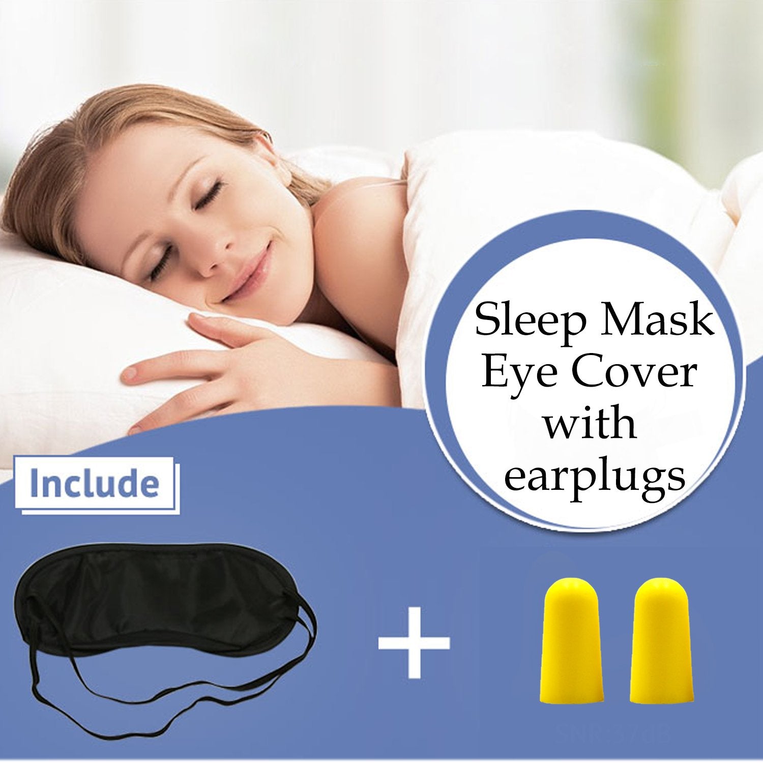 7208 Super Smooth Sleep Mask Eye Cover with earplugs