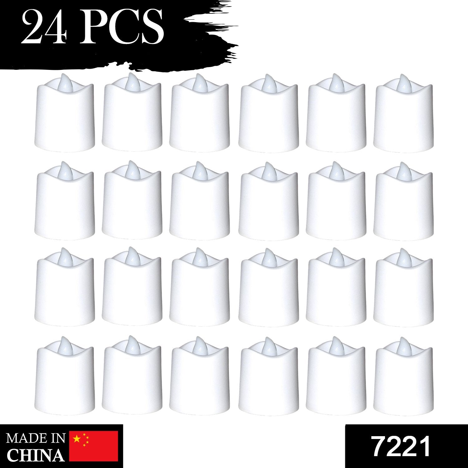 7221 Festival Decorative - LED Tealight Candles (White, 24 Pcs)