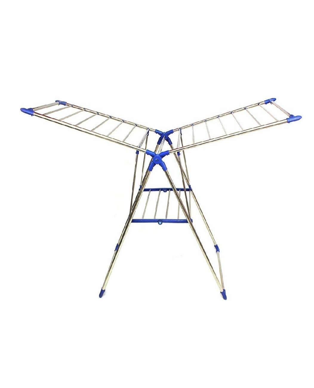 0731 Adjustable Stainless Steel 2-Wings Foldable Butterfly Cloth Drying Stand/Rack - SkyShopy