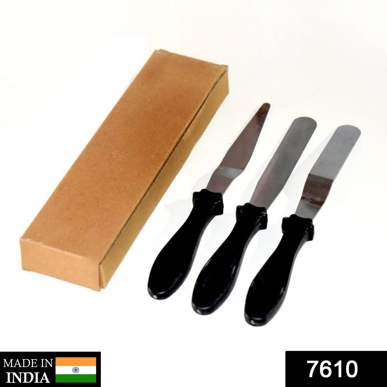 7610 3-in-1 Multi-Function Stainless Steel Cake Icing Spatula Knife Set