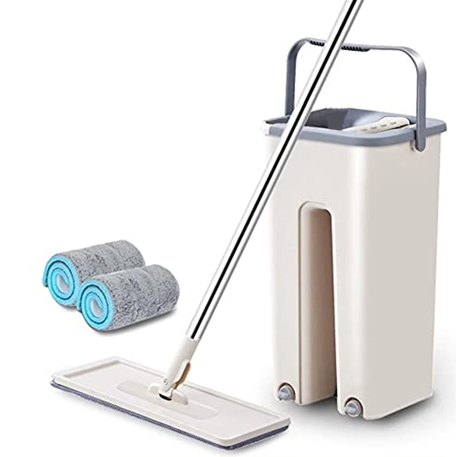 1142B Scratch Cleaning Mop with 2 in 1 Self Clean Wash Dry Hands Free Flat Mop DeoDap