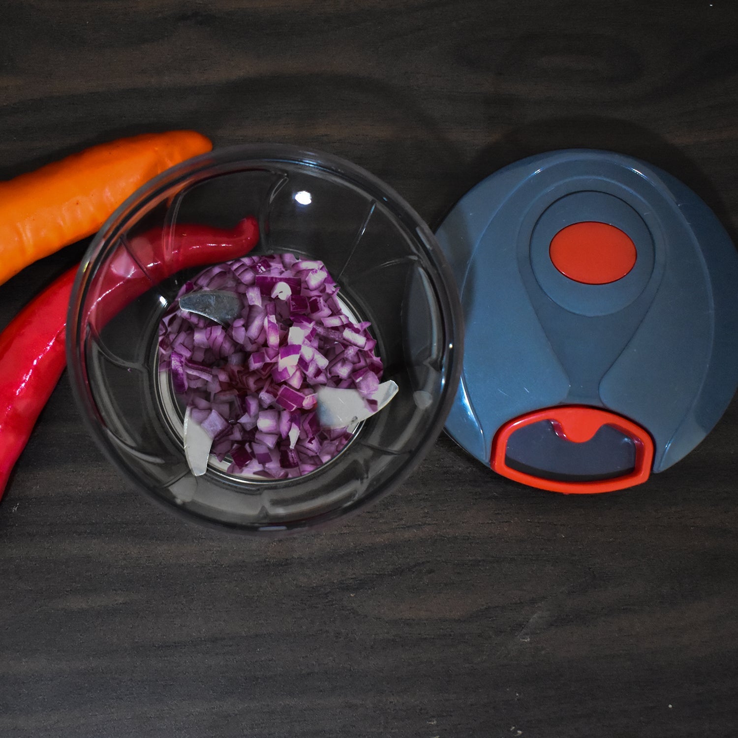 0101 Manual Stainless Steel Compact Hand Held Vegetable Chopper/Slicer (650 ml) DeoDap
