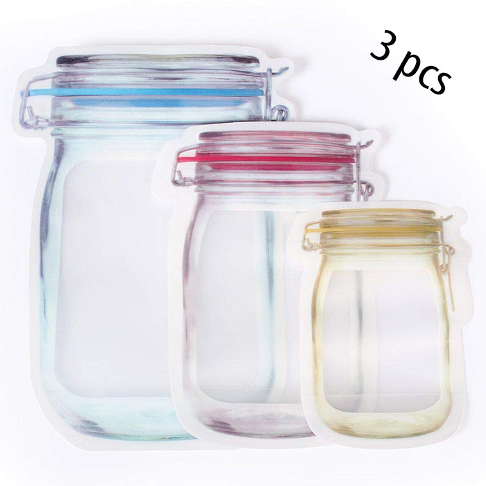 0855 Plastics Transparent Jar Shaped Stand-up Pouch With Zipper DeoDap