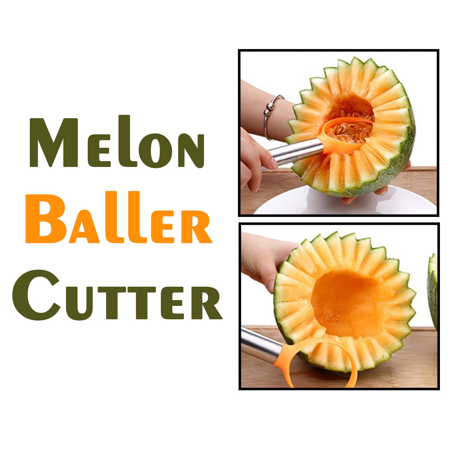 2192 Watermelon Papaya Peeling Seed Double Side Melon Corer Dig Pulp Separator DeoDap