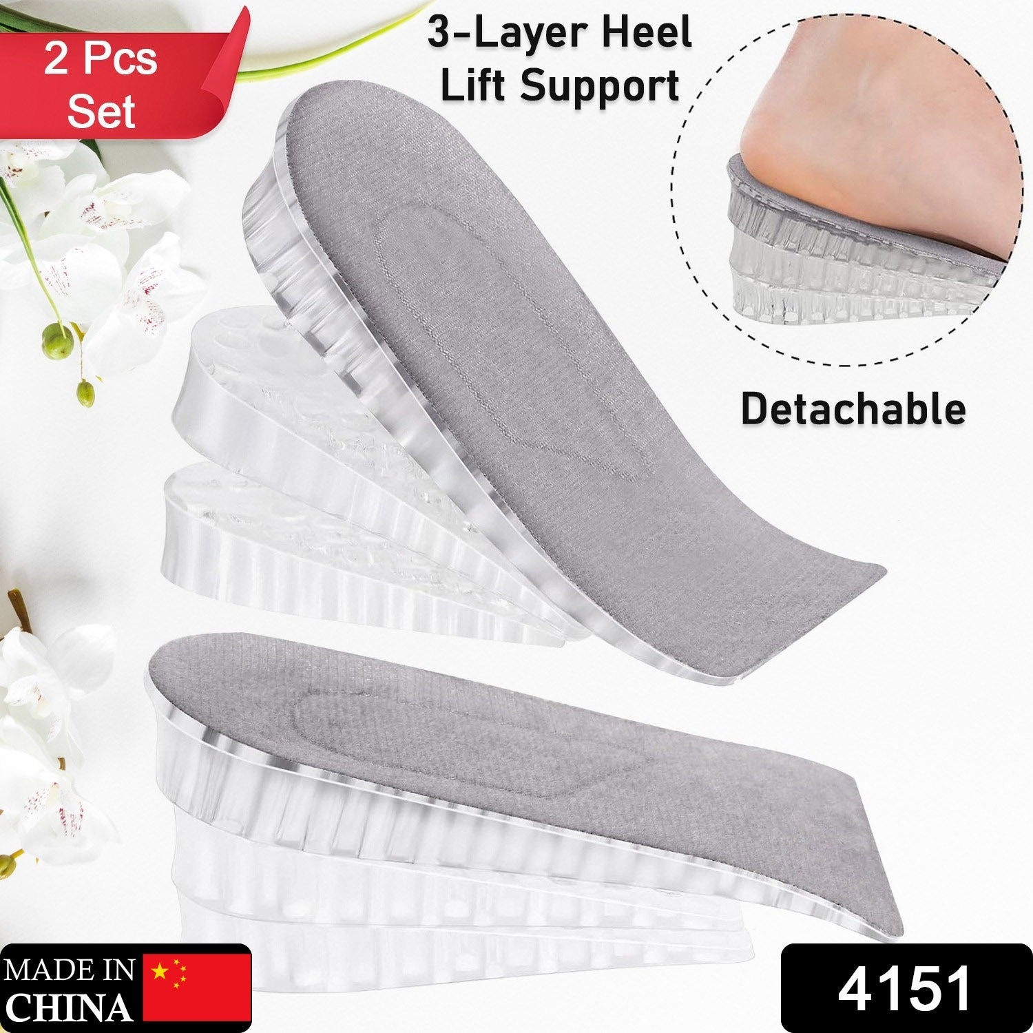 Men Height Increase Insole Full Length Breathable Comfort Lifts/Heel I