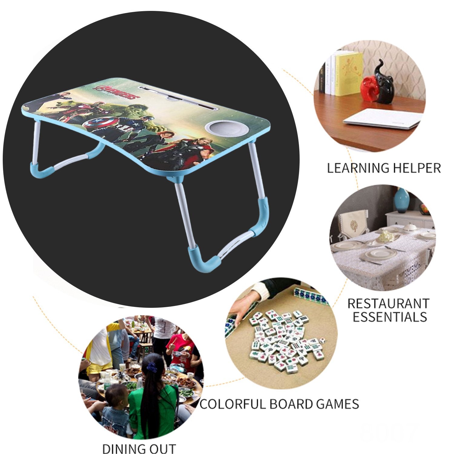 8007 Avengers Foldable Laptop Table for Online Study and Childrens
