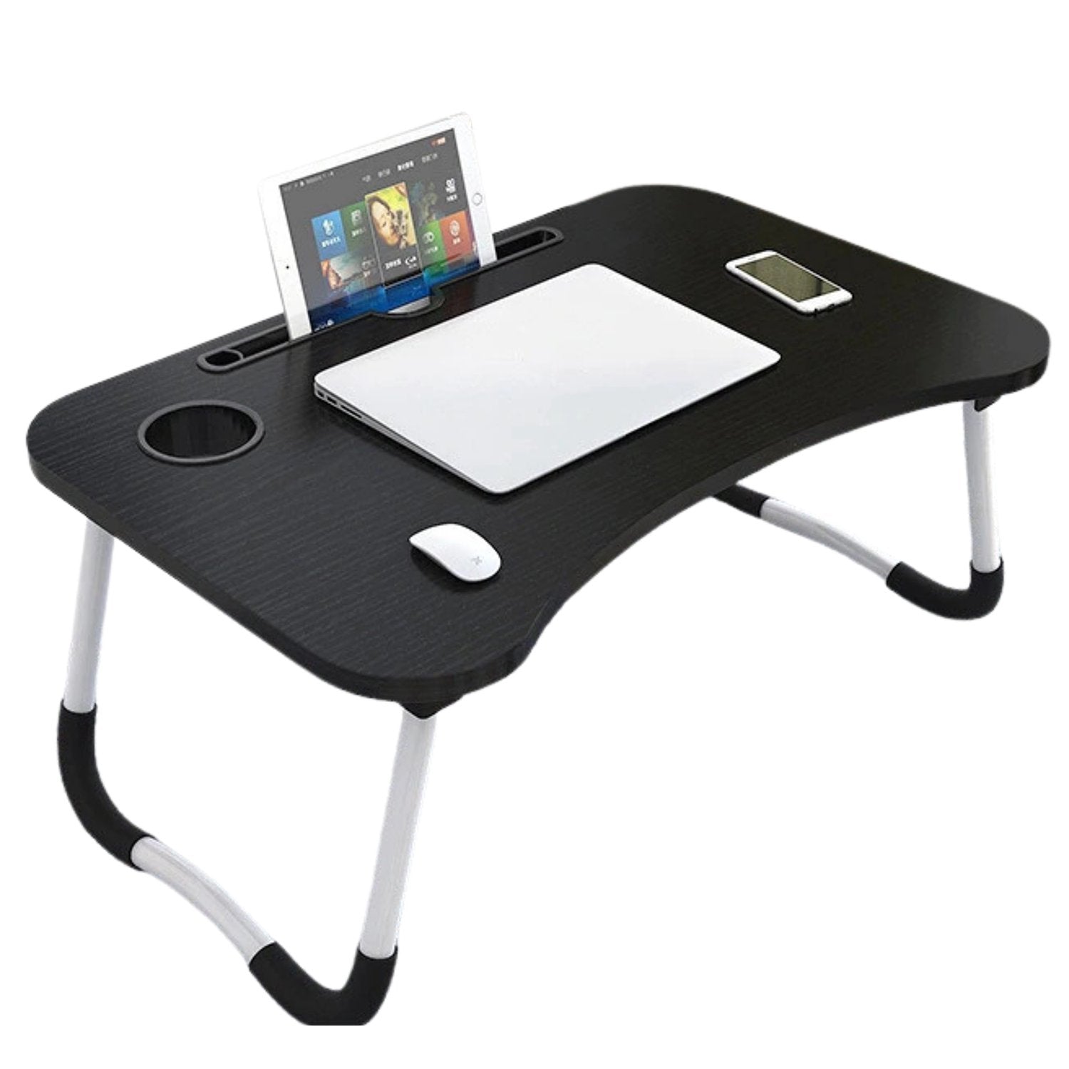 8008 Foldable Laptop Table,Computer Stand Reading Holder for Couch Floor, Black