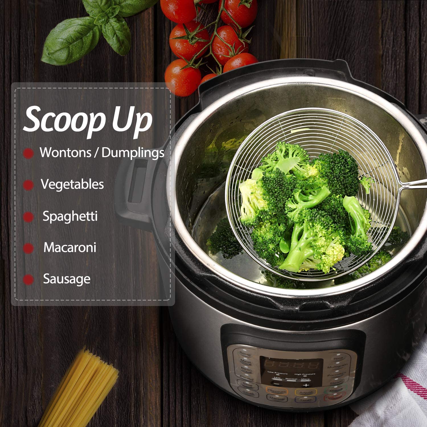2357 Round Stainless Steel Deep Fry /Mesh Strainer - SkyShopy
