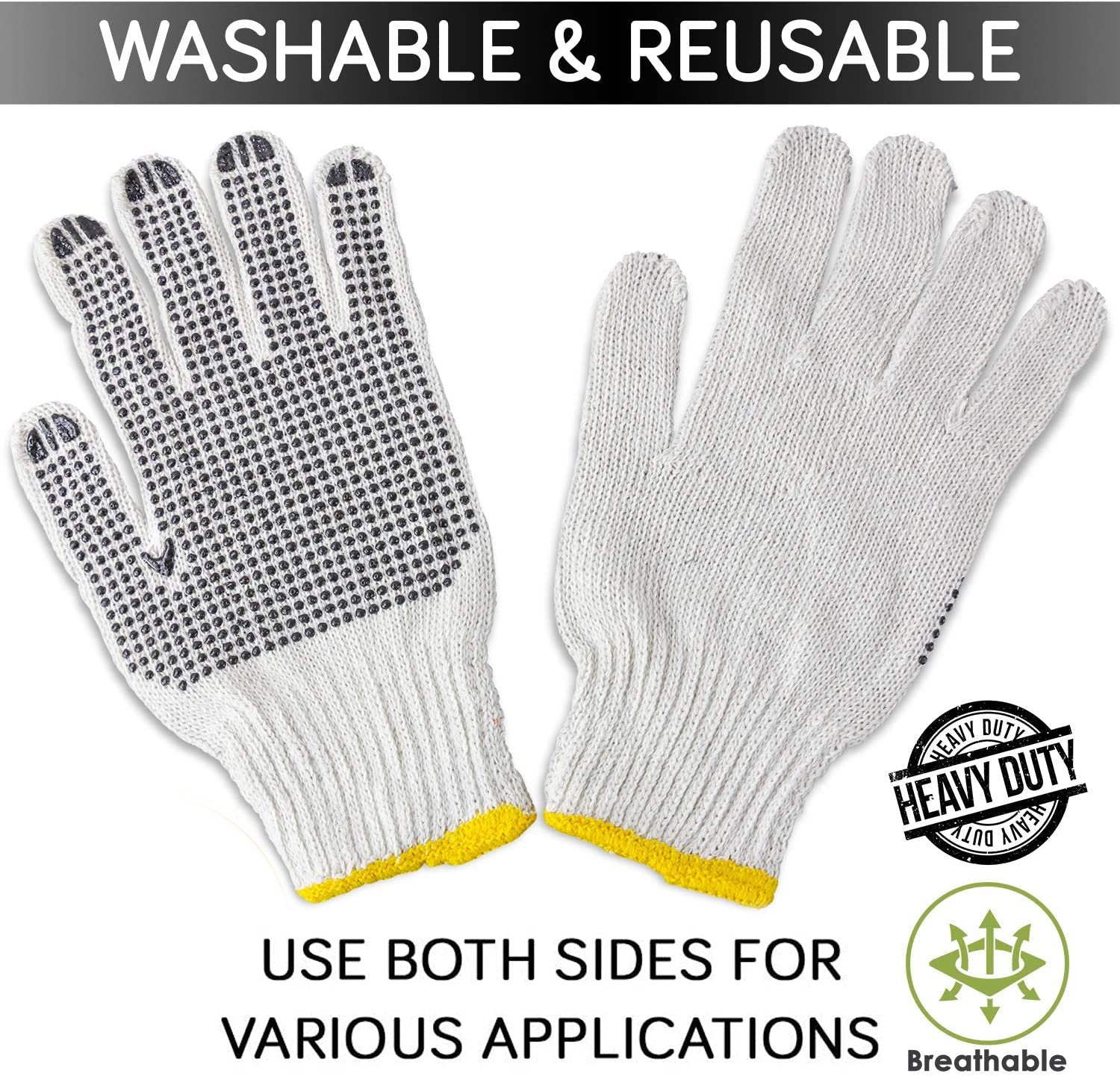 4611 Unisex Knitted/Sewing Cotton Plain Hand Gloves Raw White - SkyShopy