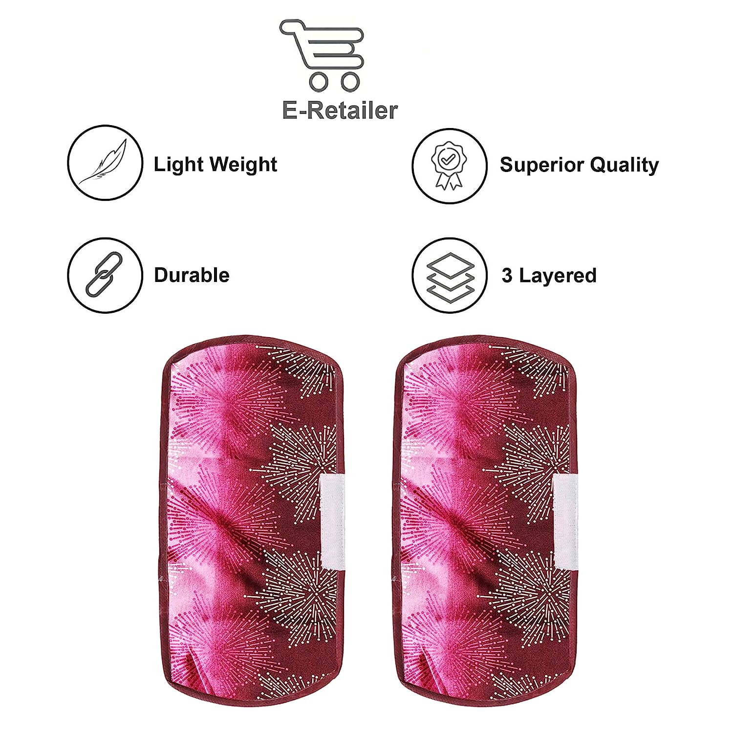 4928  Fridge Cover Handle Cover Polyester High Material Cover For All Fridge Handle Use ( Set Of 2 Pcs ) Multi Design DeoDap