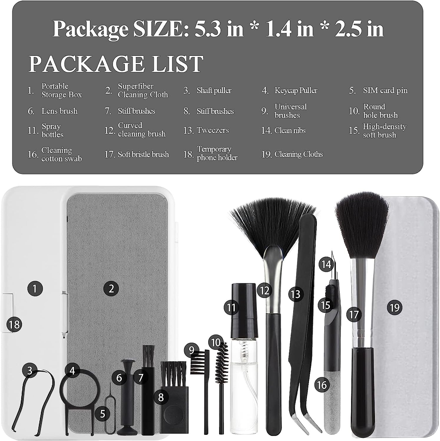 SkyShopy 18 in 1 Electronic Cleaner Kit with 3 in 1 Cleaning Pen,Laptop Screen Keyboard Cleaning Kit,Computer Cleaning Kit, 18-in-1 Cleaning Kit for Gadgets, Airpods, Mobile, Tablet, Laptop, Computer