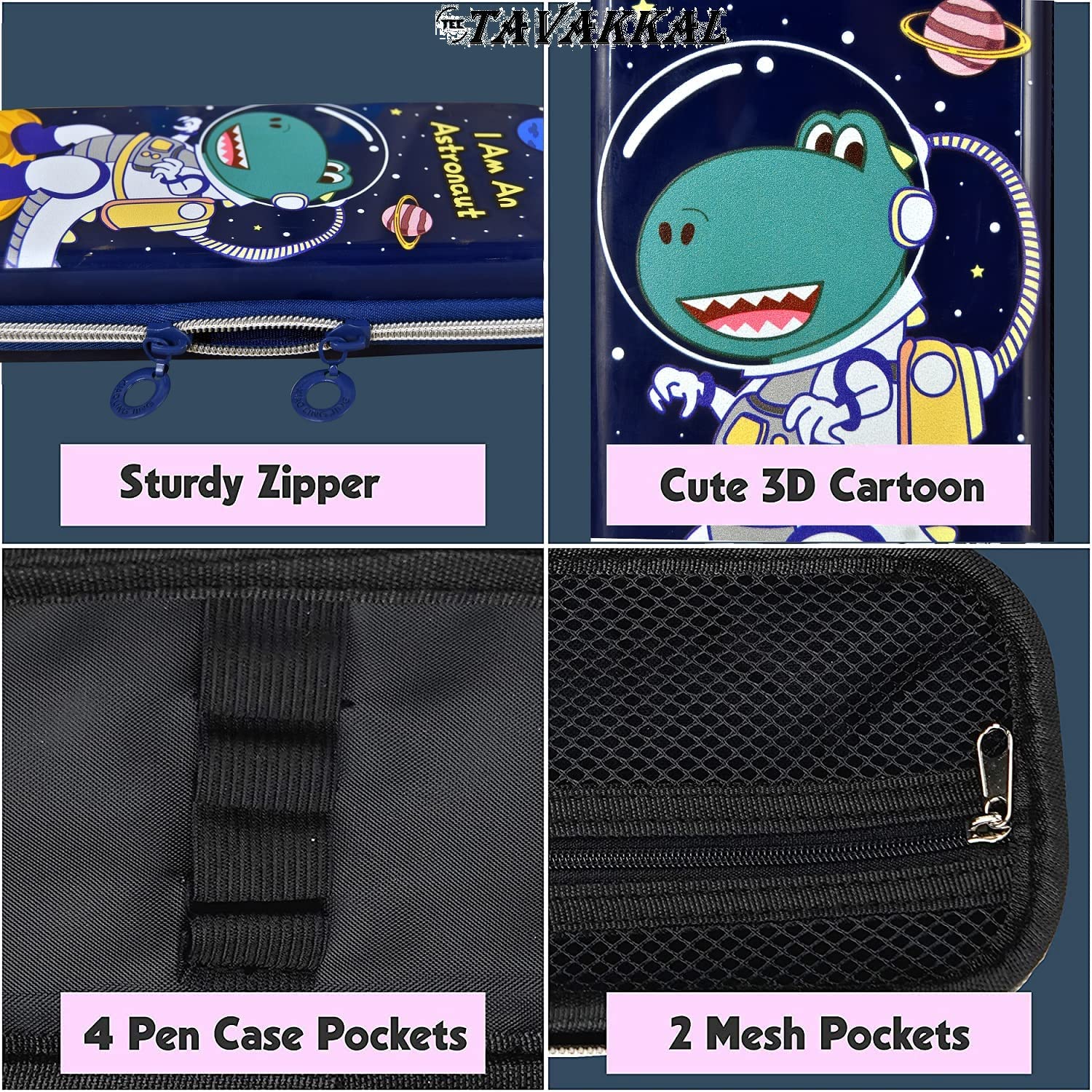 SkyShopy orld EVA 3D Cover Large Capacity Pencil Case Compass with Compartments, School Supply Organizer for Students, Stationery Box, Cosmetic Zip Pouch