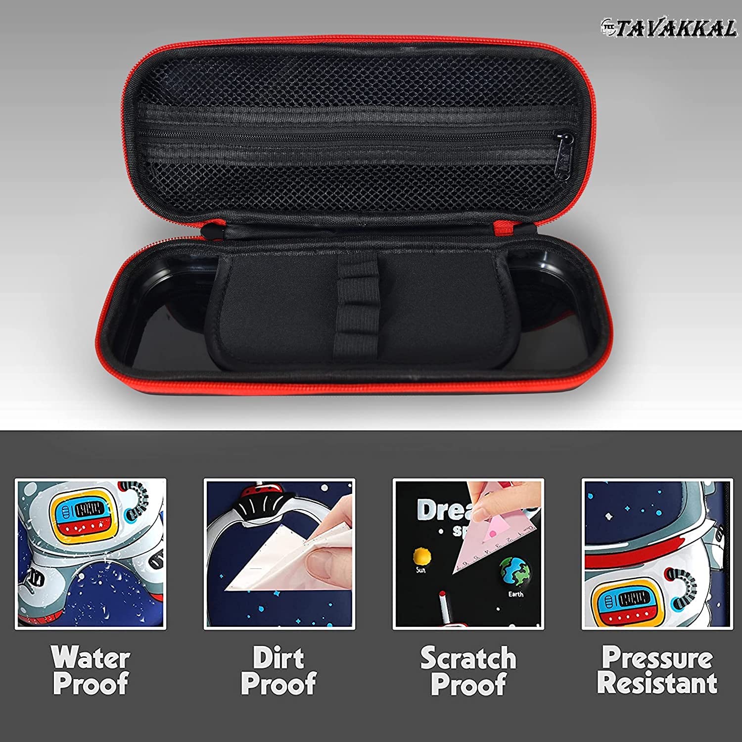 SkyShopy orld EVA 3D Cover Large Capacity Pencil Case Compass with Compartments, School Supply Organizer for Students, Stationery Box, Cosmetic Zip Pouch